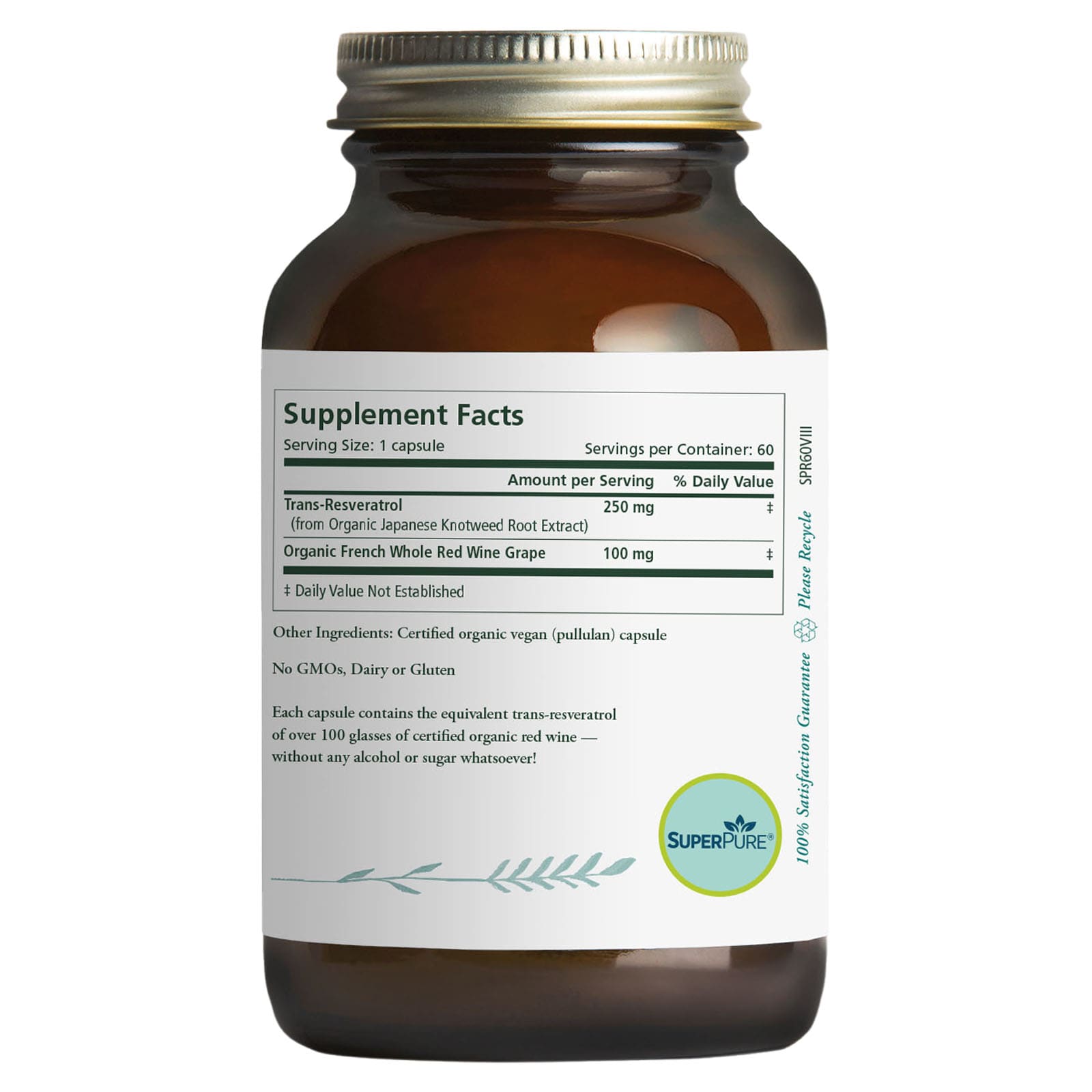 Pure Synergy SuperPure Resveratrol – 60 gélules — photo 2 sur 2
