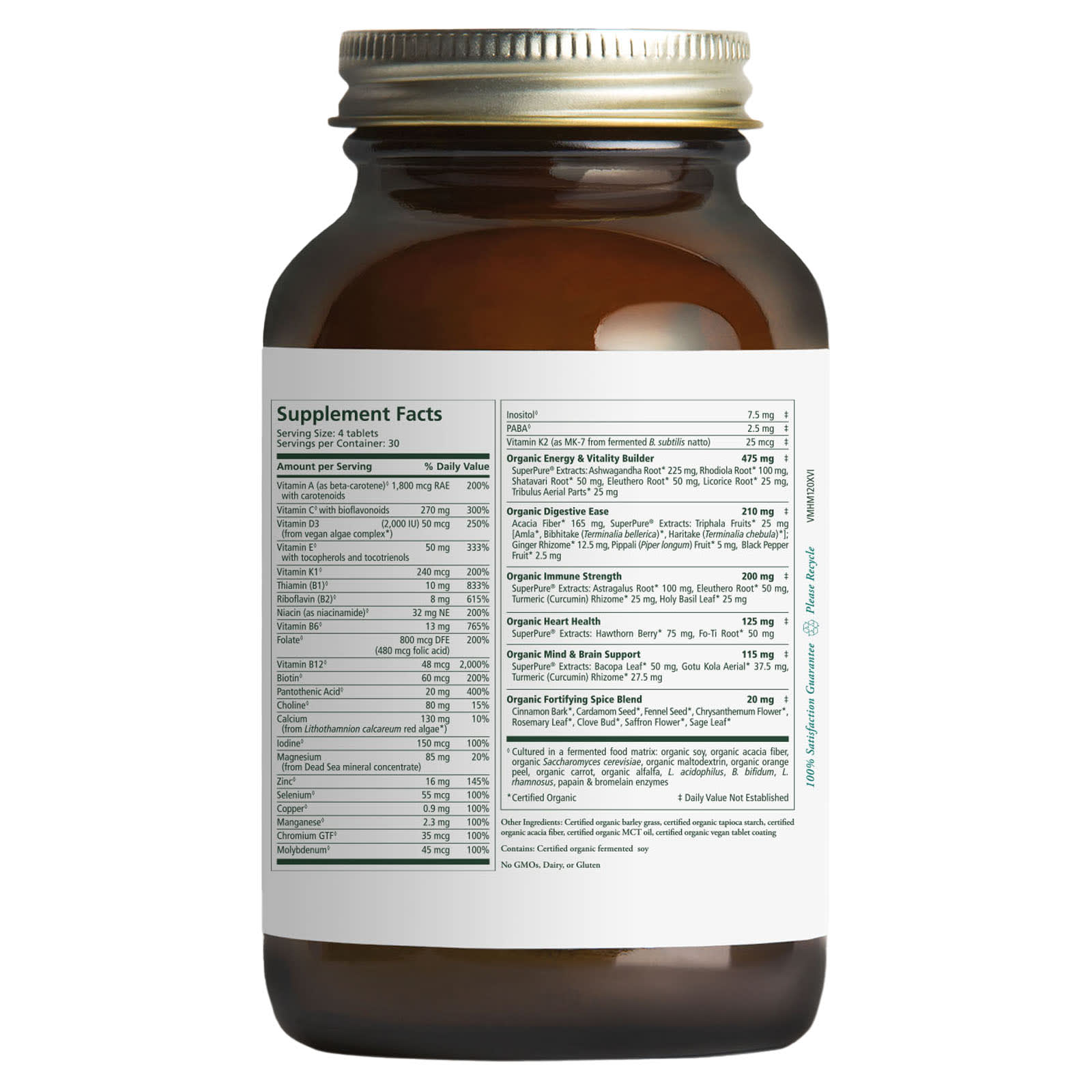 Pure Synergy Vita-Min-Vitality – 60 comprimés — photo 2 sur 2