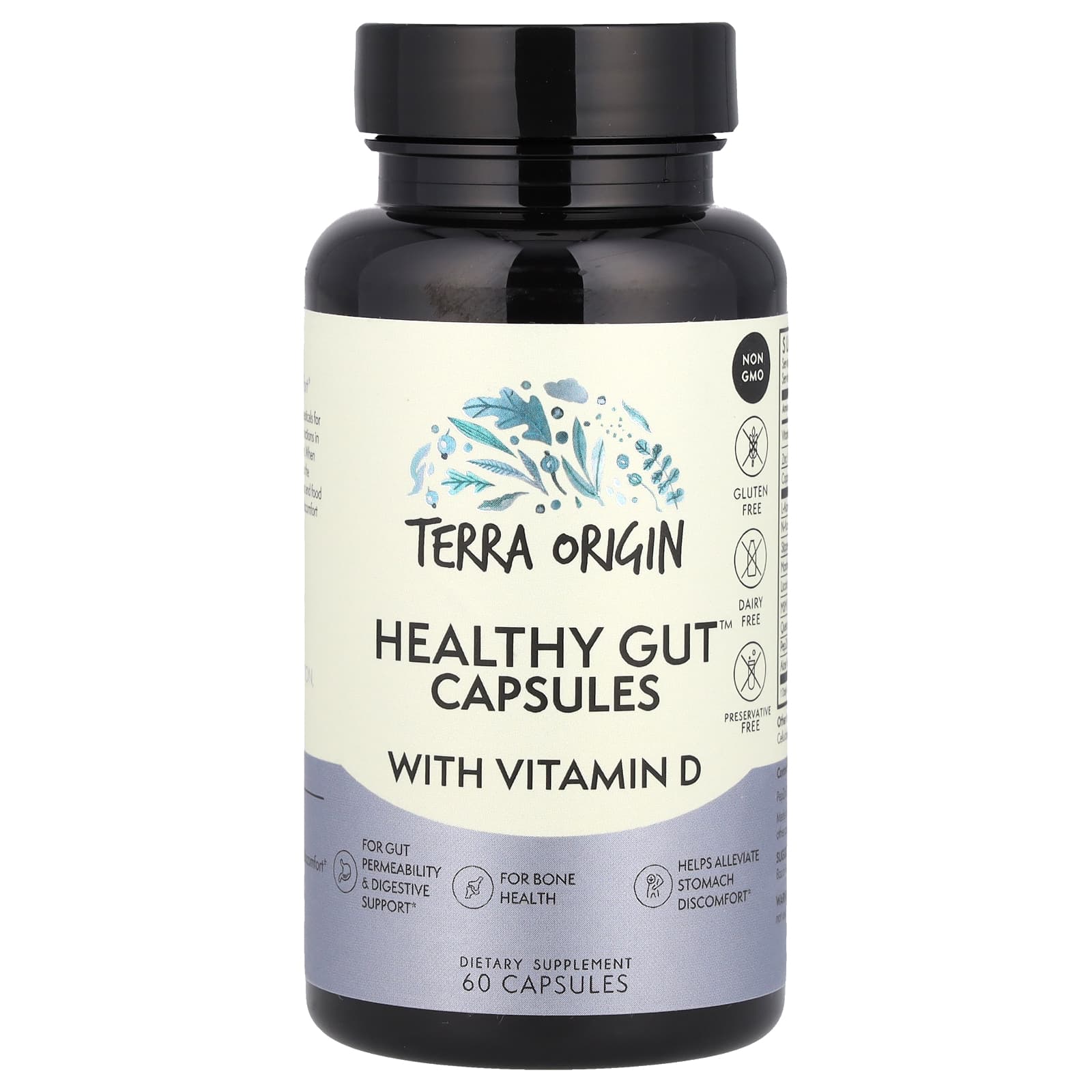 Terra Origin Healthy Gut Capsules with Vitamin D – 60 gélules — Tunisie