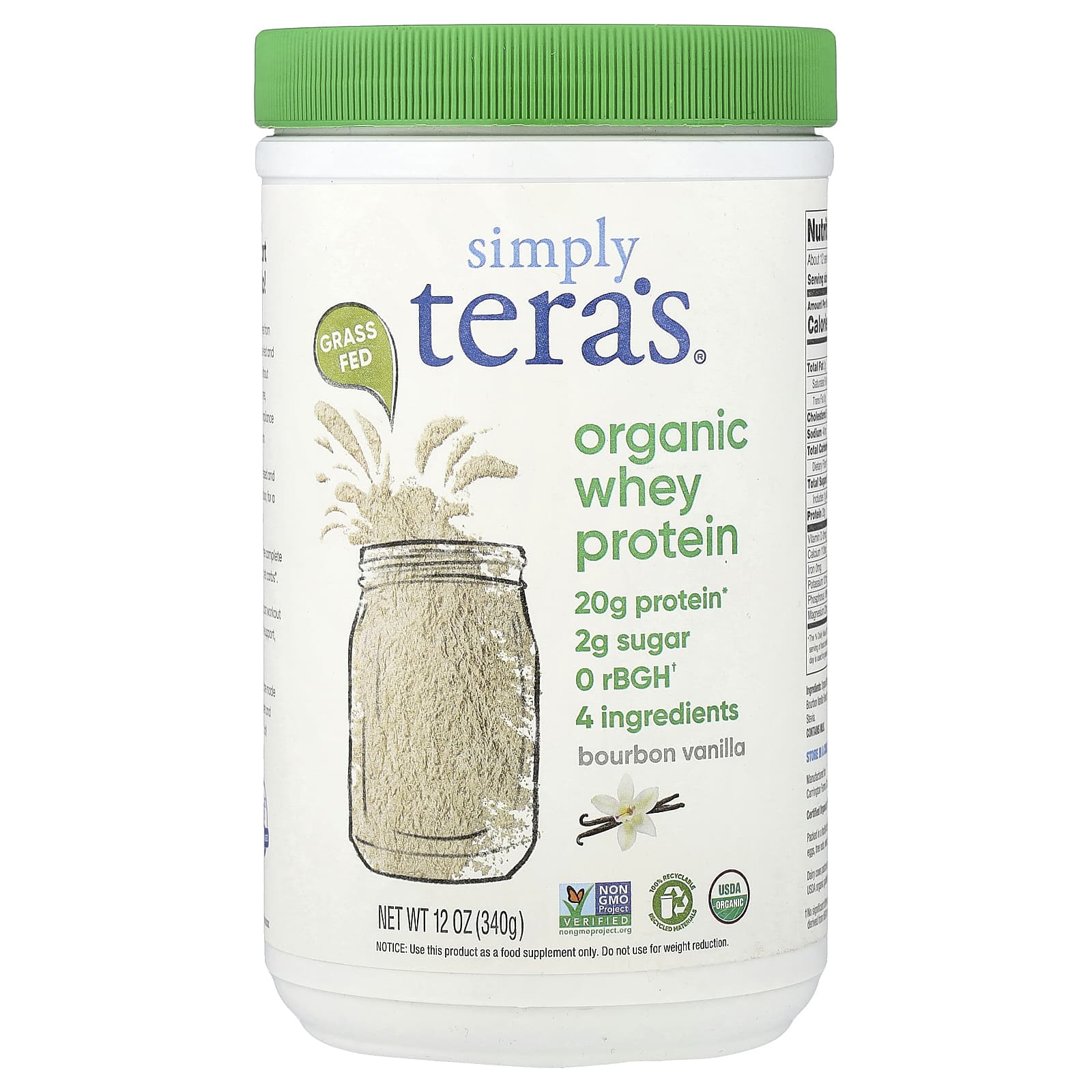 Simply Tera's Organic Whey Protein – Bourbon Vanilla – 340 g — Tunisie