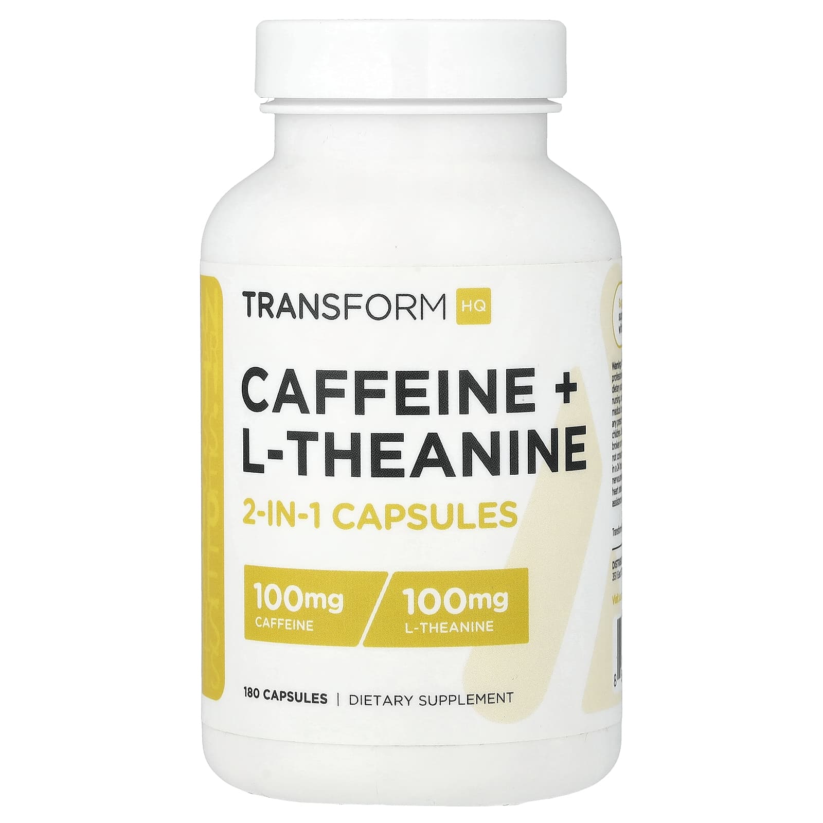 TransformHQ Caffeine + L-Theanine – 180 gélules — Tunisie
