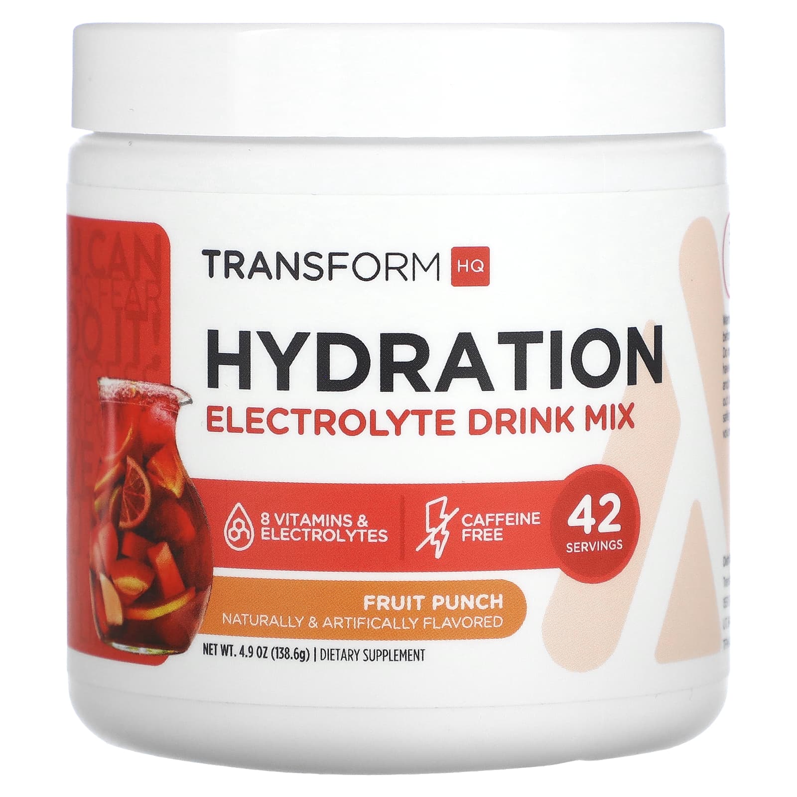 TransformHQ Hydration, Electrolyte Drink Mix – Fruit Punch – 138,6 g — Tunisie