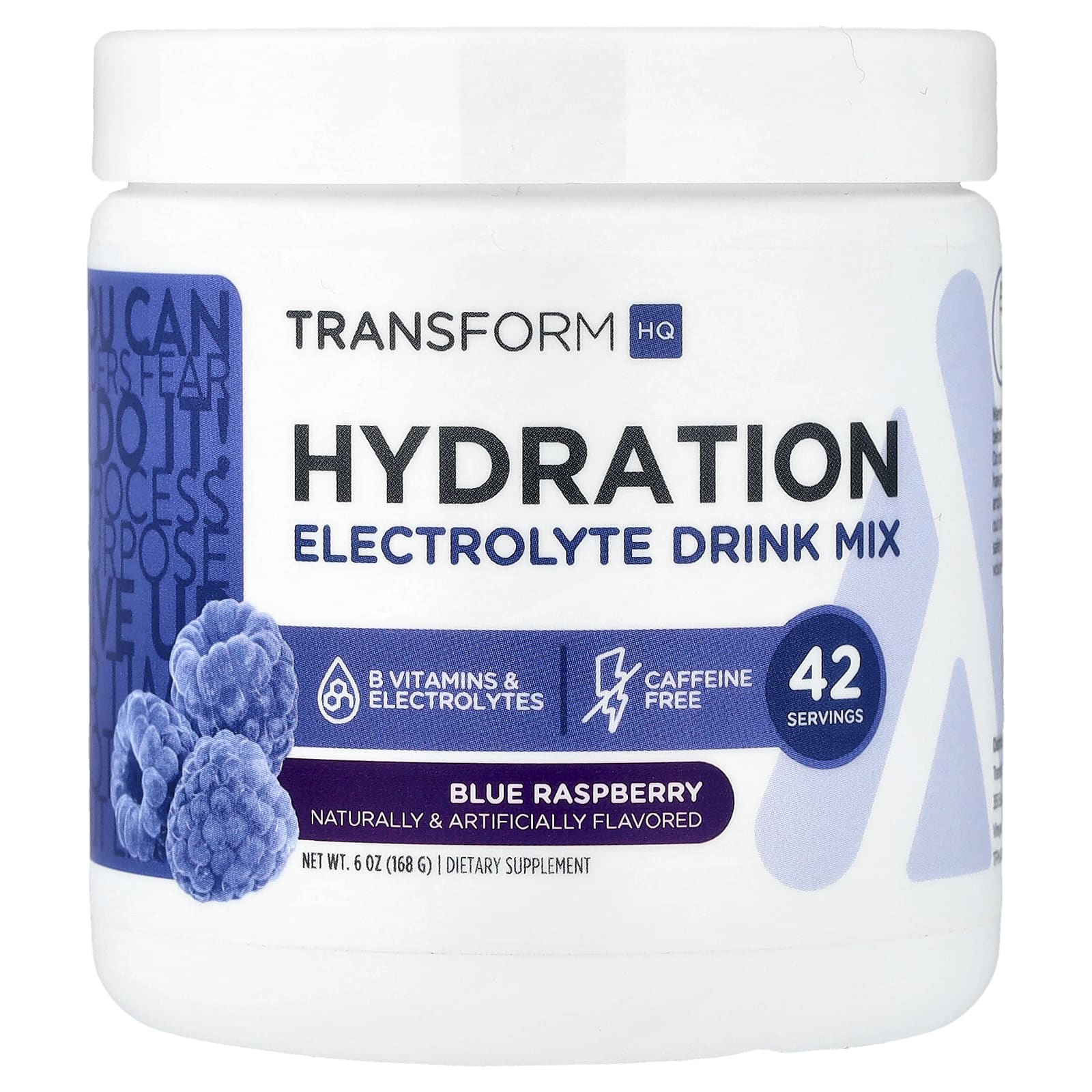 TransformHQ Hydration, Electrolyte Drink Mix, Caffeine Free – Blue Raspberry – 168 g — Tunisie
