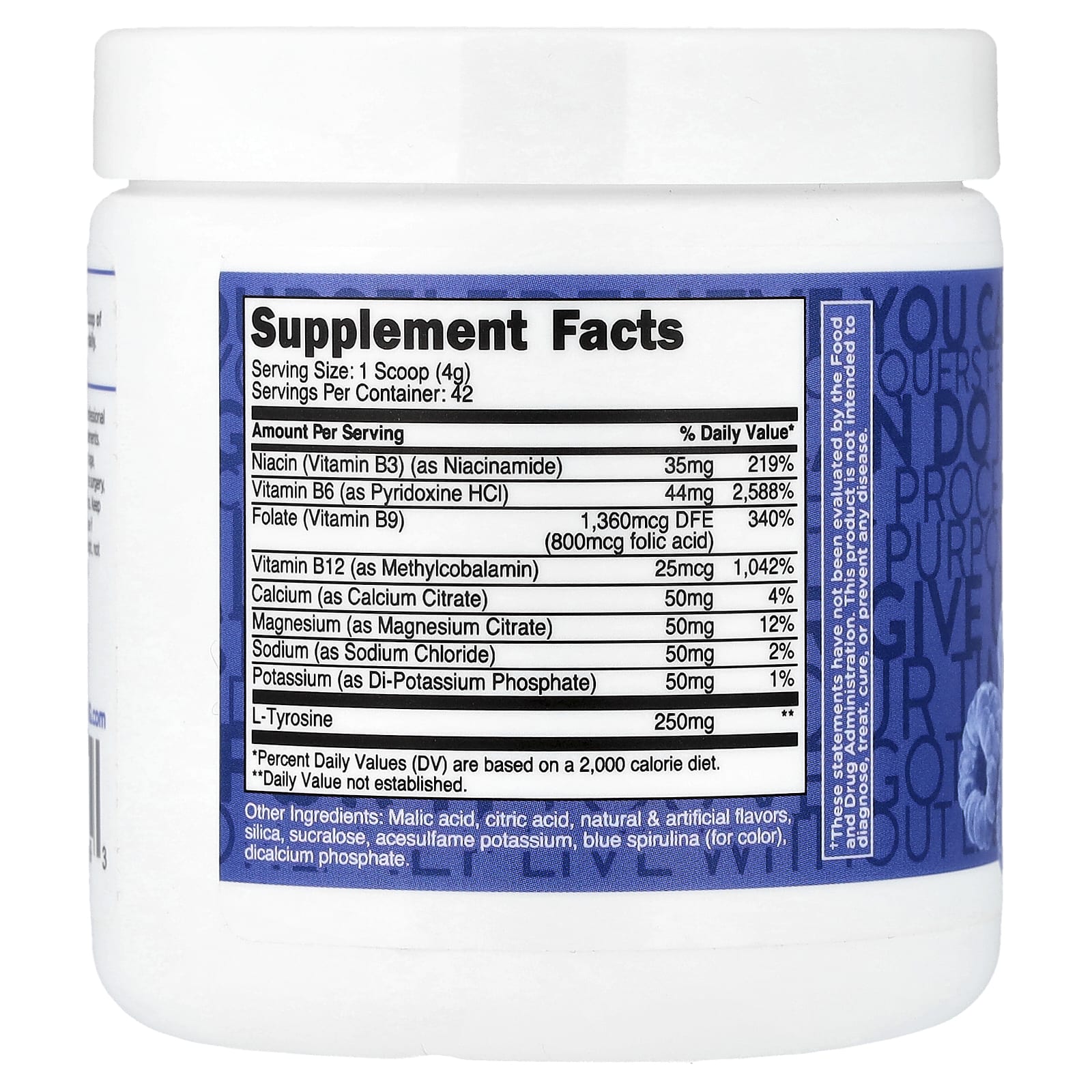 TransformHQ Hydration, Electrolyte Drink Mix, Caffeine Free – Blue Raspberry – 168 g — photo 2 sur 2