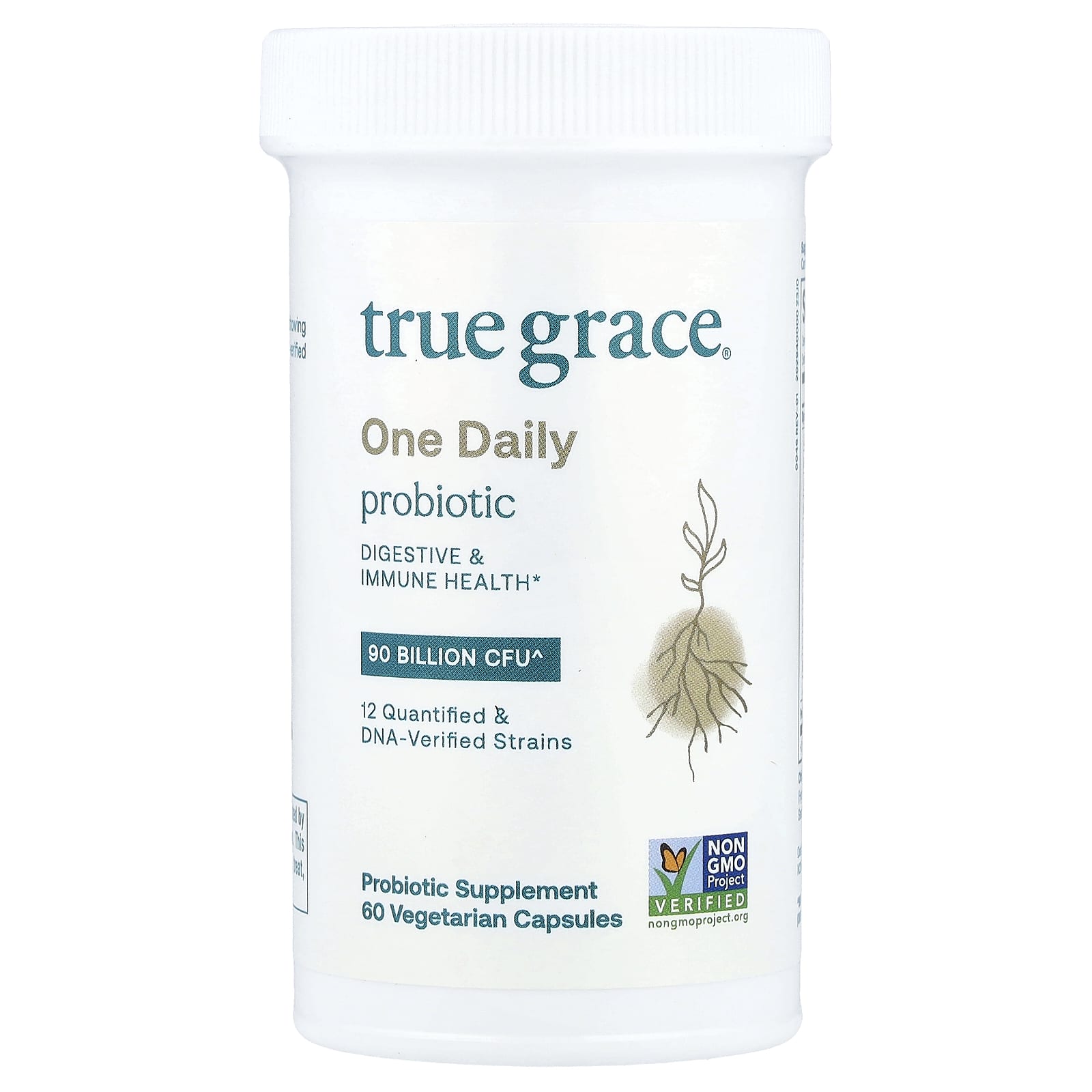 True Grace One Daily Probiotic – 60 gélules végétales — étiquette 1