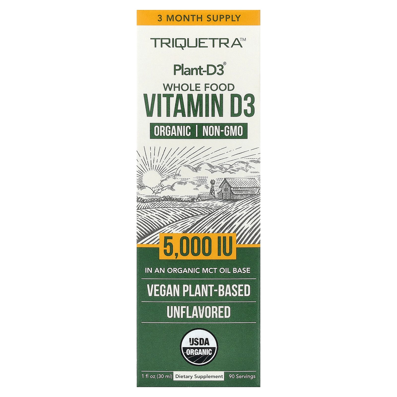 Triquetra Health Plant-D3 Organic Whole Food Vitamin D3 – Sans arôme – 30 ml — Tunisie