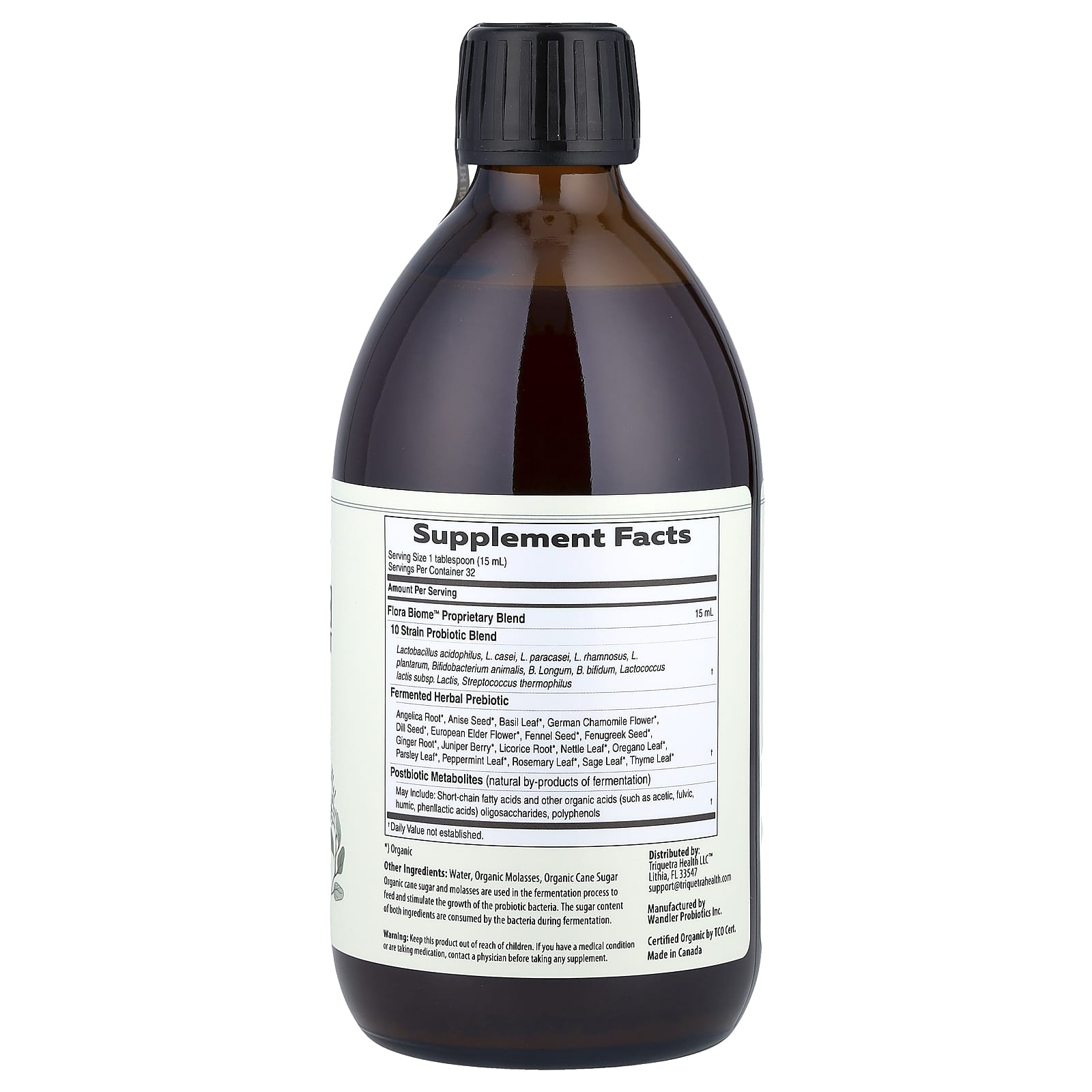 Triquetra Health Flora Biome, Live Probiotic Liquid Supplement – 473 ml — photo 2 sur 2