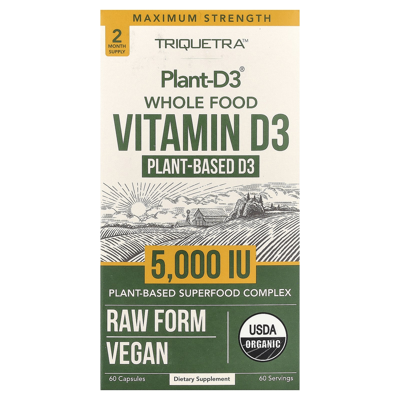 Triquetra Health Plant-D3 Whole Food Vitamin D3 – 60 gélules — Tunisie