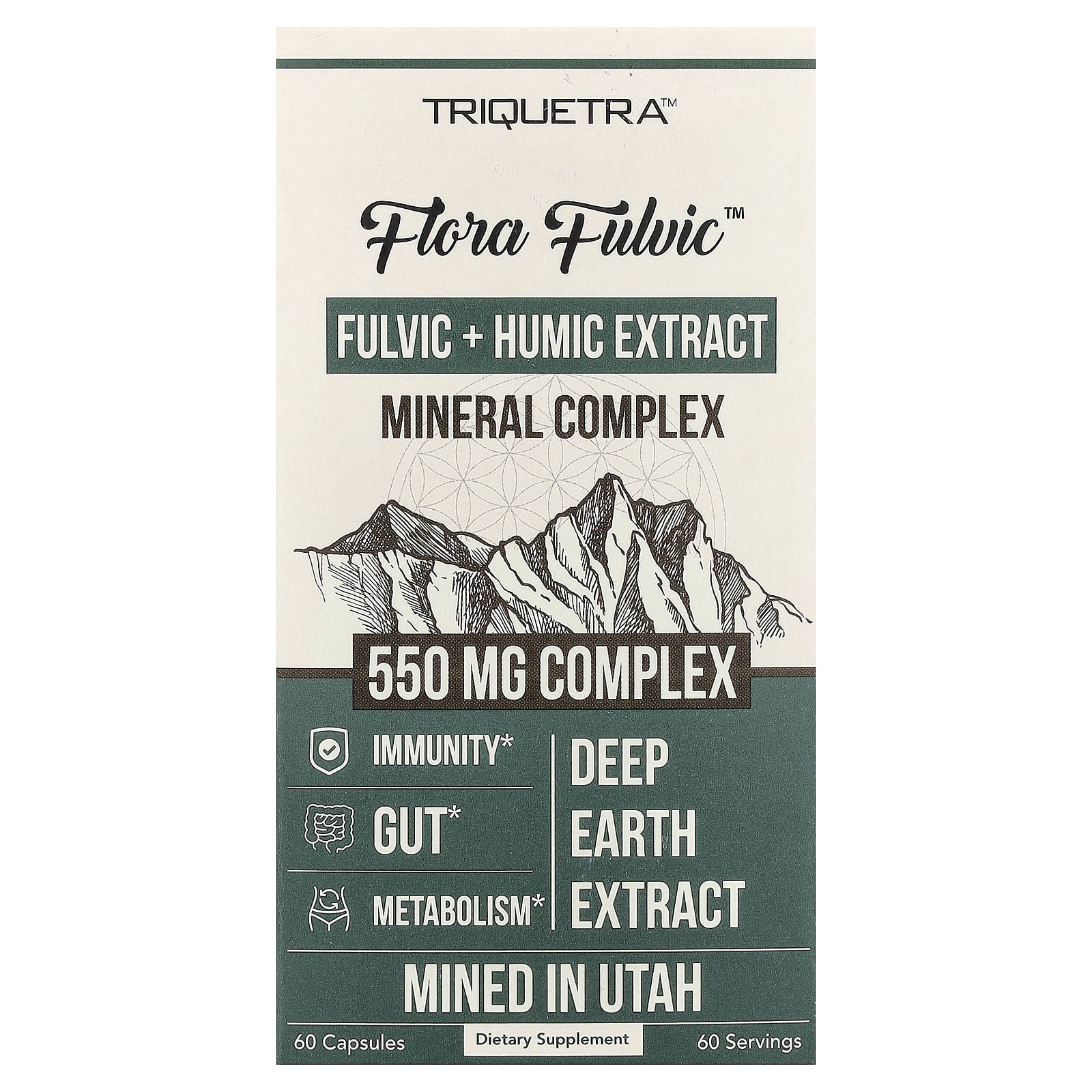 Triquetra Health Flora Fulvic, Fulvic + Humic Extract Mineral Complex – 60 gélules — Tunisie