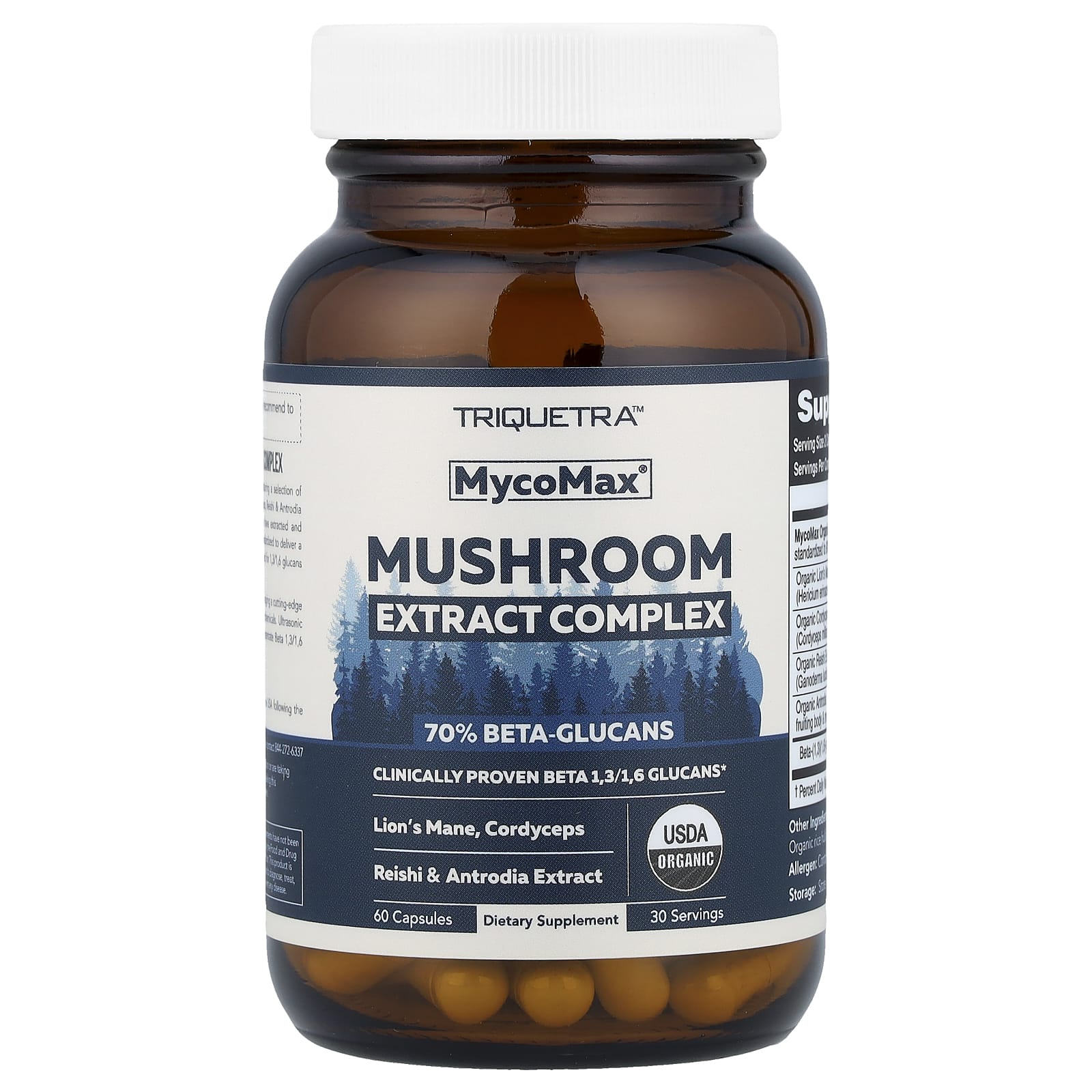 Triquetra Health MycoMax, Mushroom Extract Complex, Maximum Strength – 60 gélules — étiquette 1
