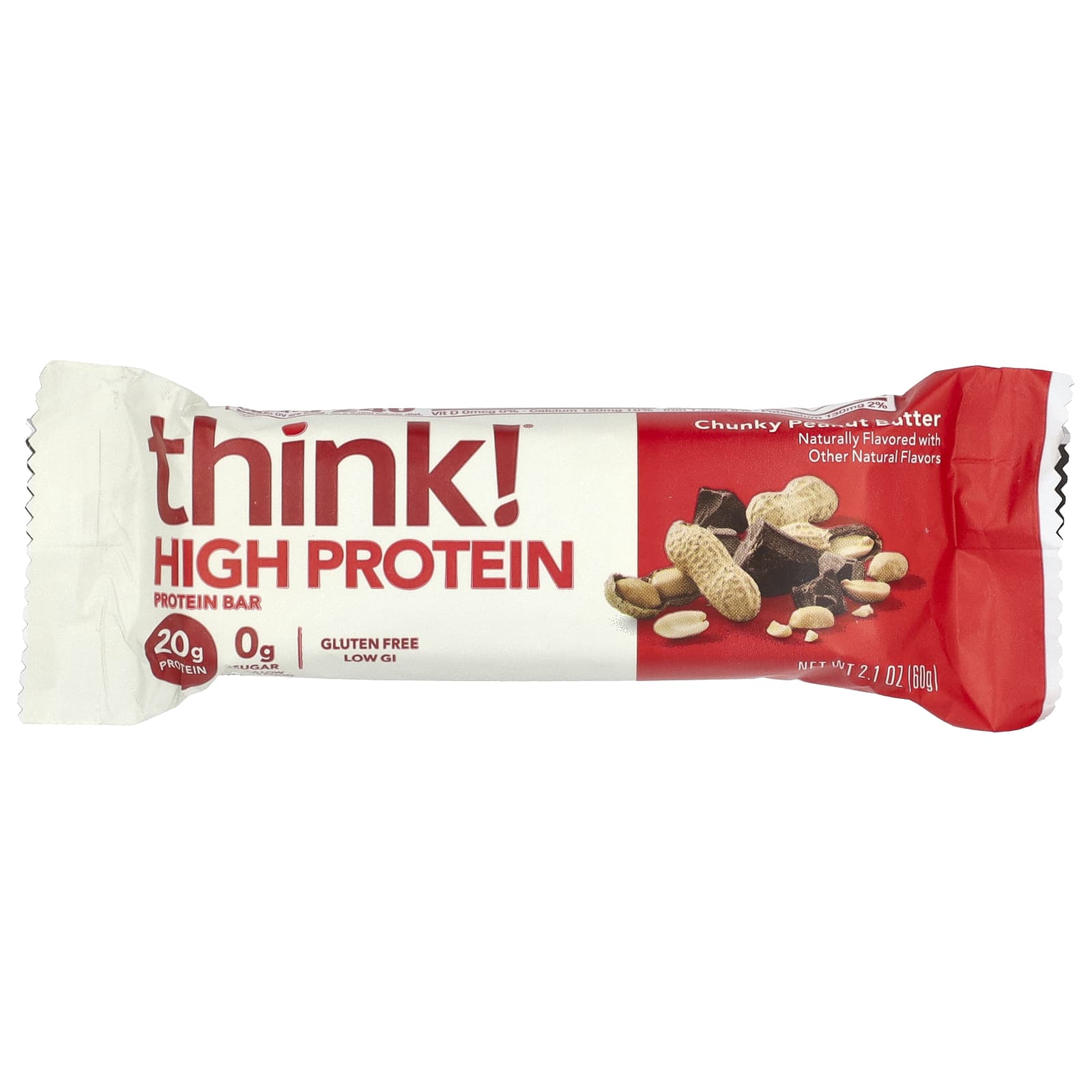 Think ! High Protein Bars – Chunky Peanut Butter – 60 g — étiquette 1