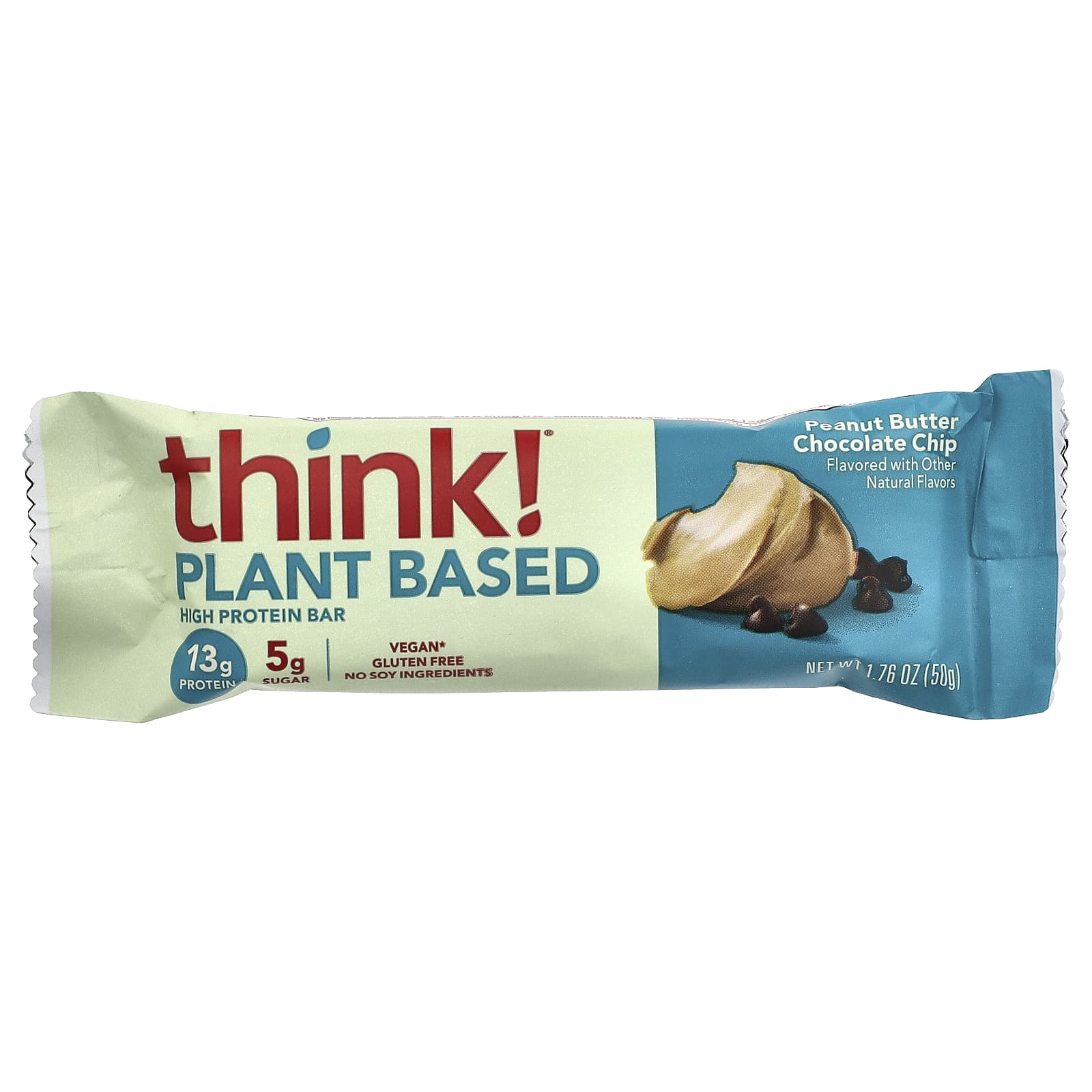 Think ! Plant Based High Protein Bars – Peanut Butter Chocolate Chip – 50 g — étiquette 1