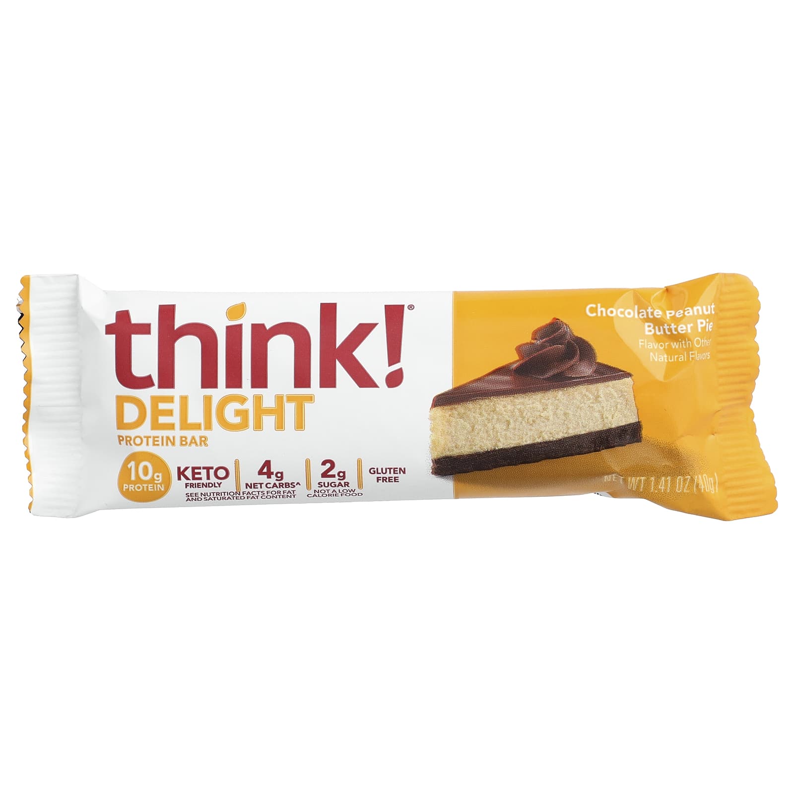 Think ! Delight Protein Bar – Chocolate Peanut Butter Pie – 5 Bars – 40 g — étiquette 1