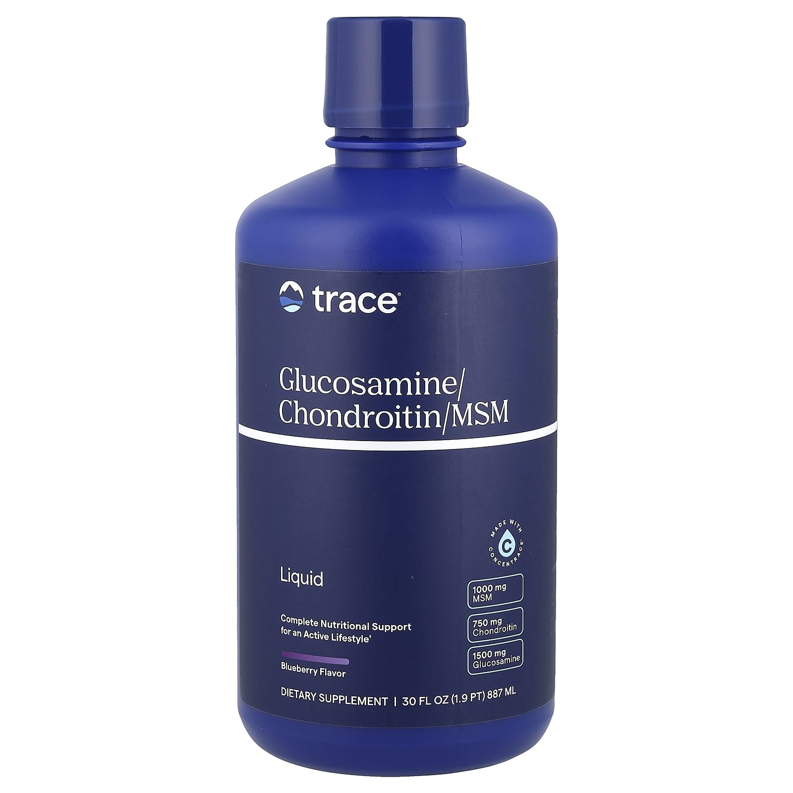 Trace Liquid Glucosamine/Chondroitin/MSM – Blueberry – 887 ml — Tunisie