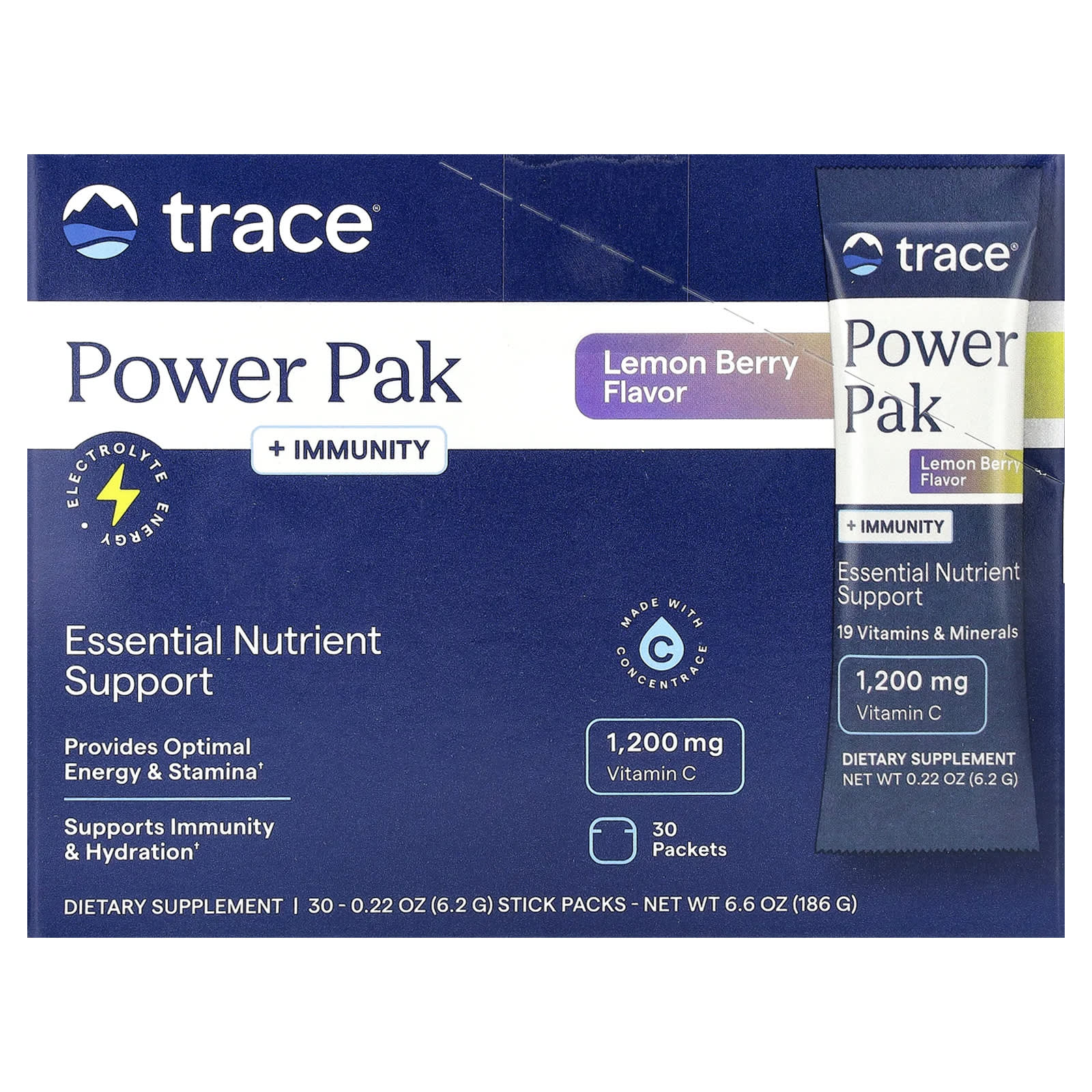 Trace Power Pak + Immunity – Lemon Berry – 6,2 g — Tunisie