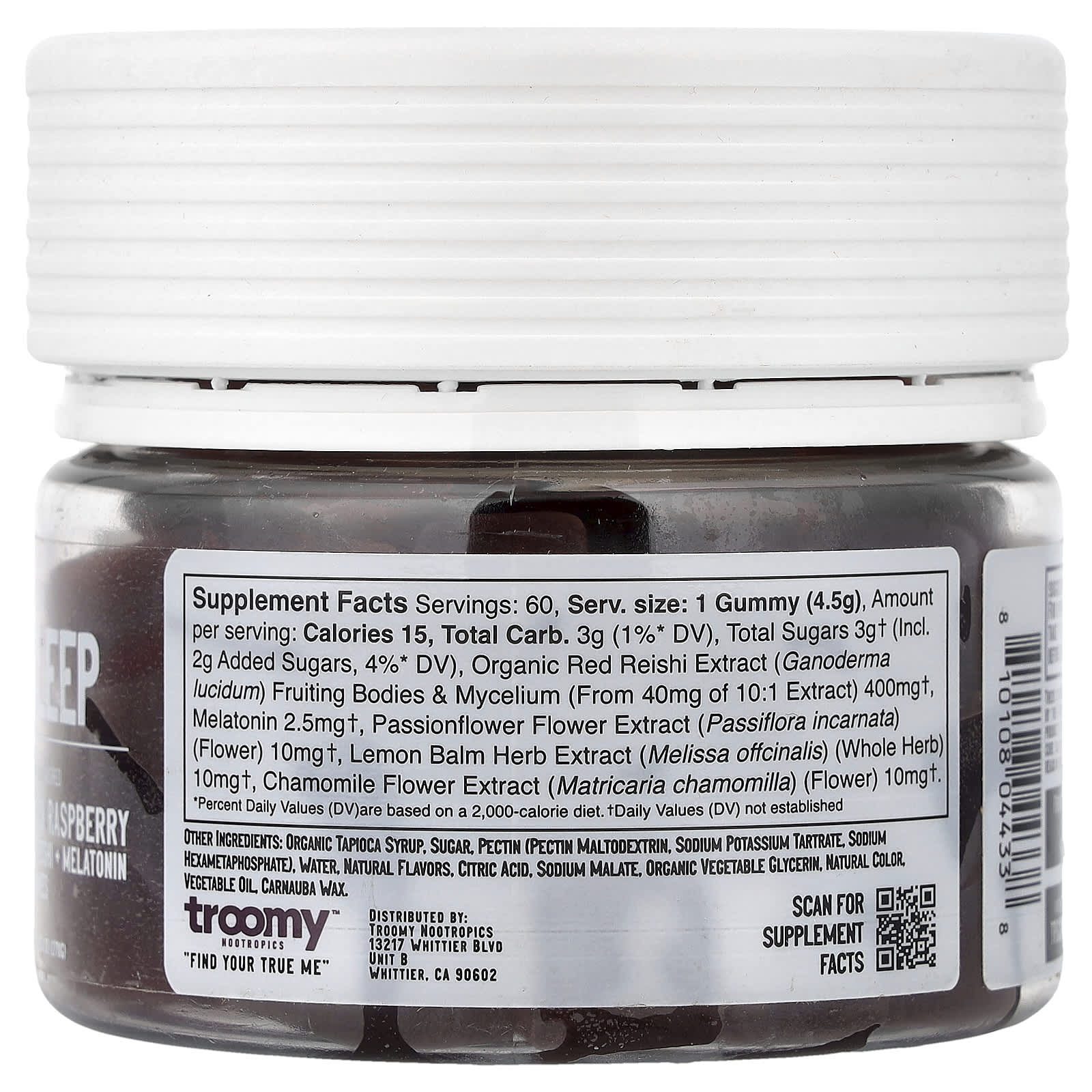 Troomy Nootropics Sleep, Functional Mushrooms Gummies – Black Raspberry – 60 gommes — photo 2 sur 2