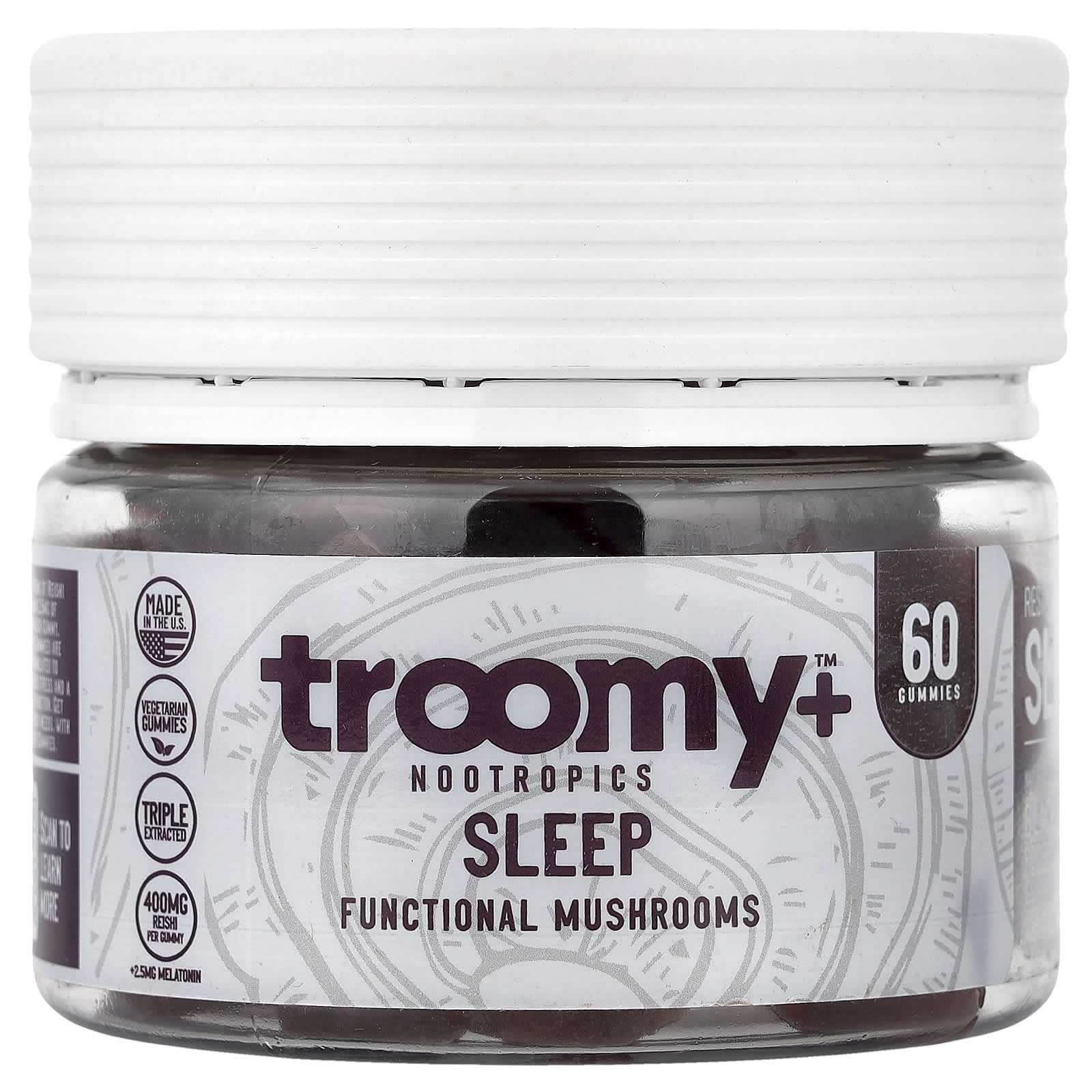Troomy Nootropics Sleep, Functional Mushrooms Gummies – Black Raspberry – 60 gommes — Tunisie