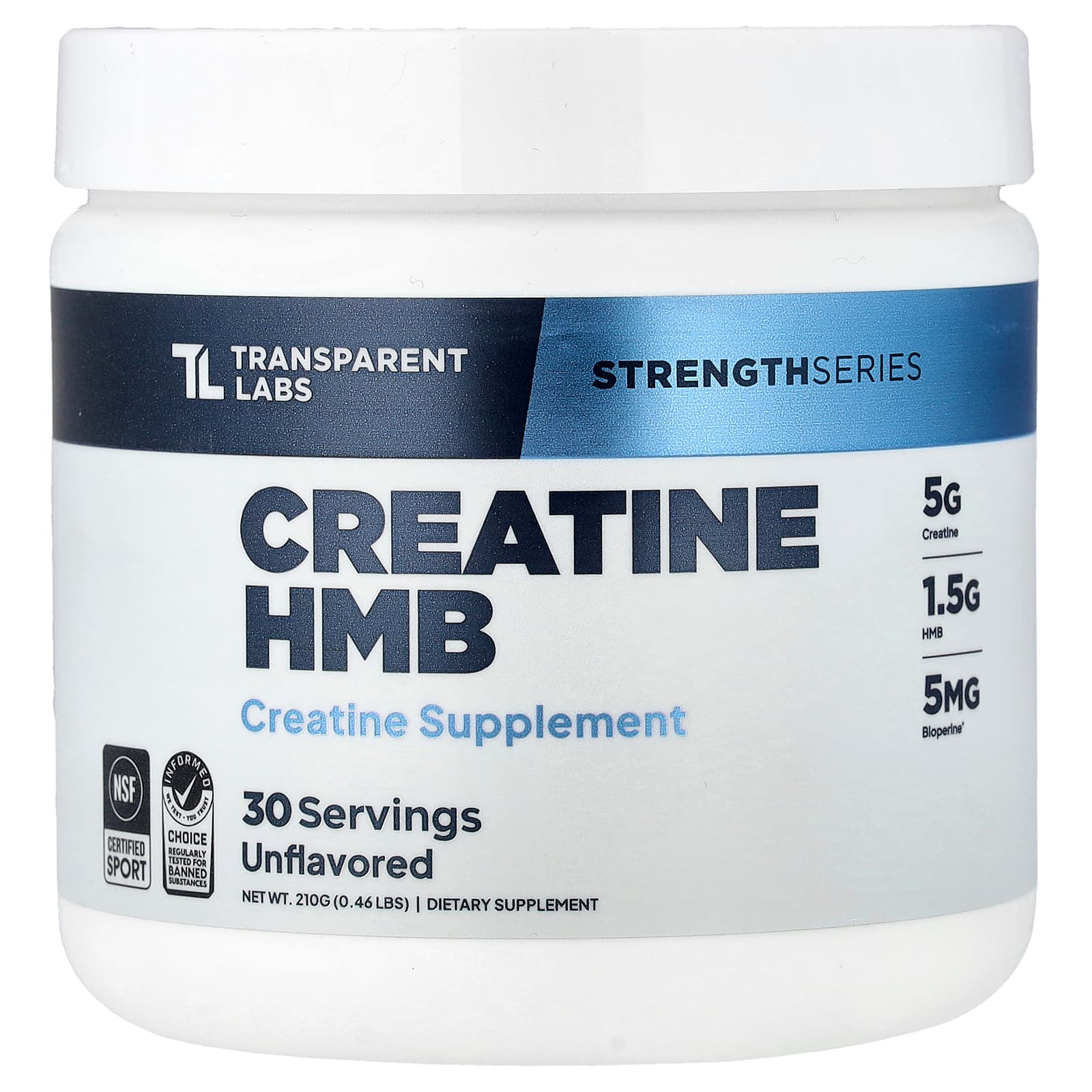 Transparent Labs Strength Series, Creatine HMB – Sans arôme – 210 g — Tunisie