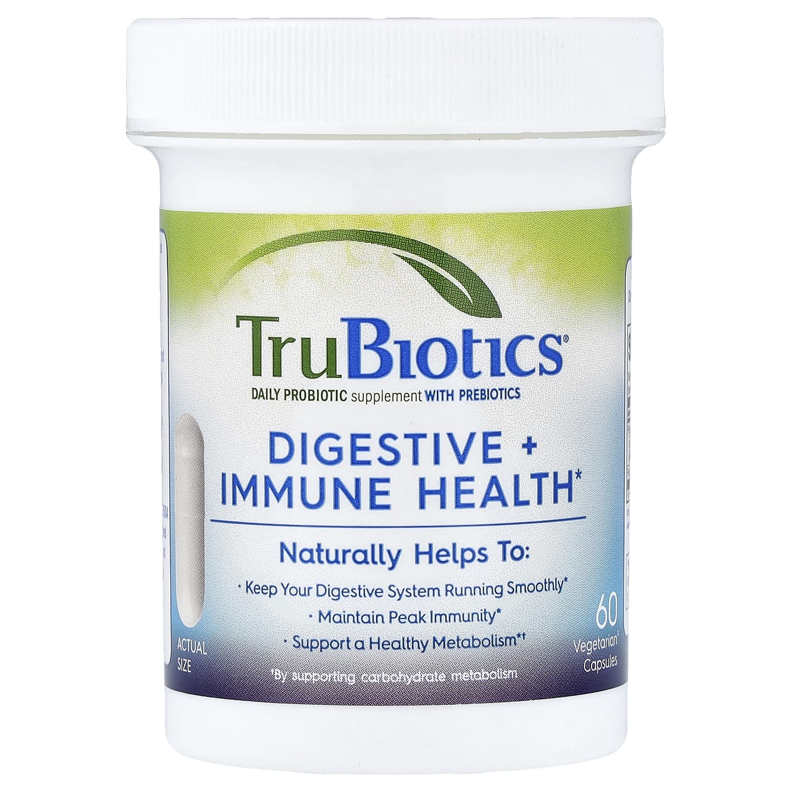 TruBiotics Digestive + Immune Health – 60 gélules végétales — étiquette 1