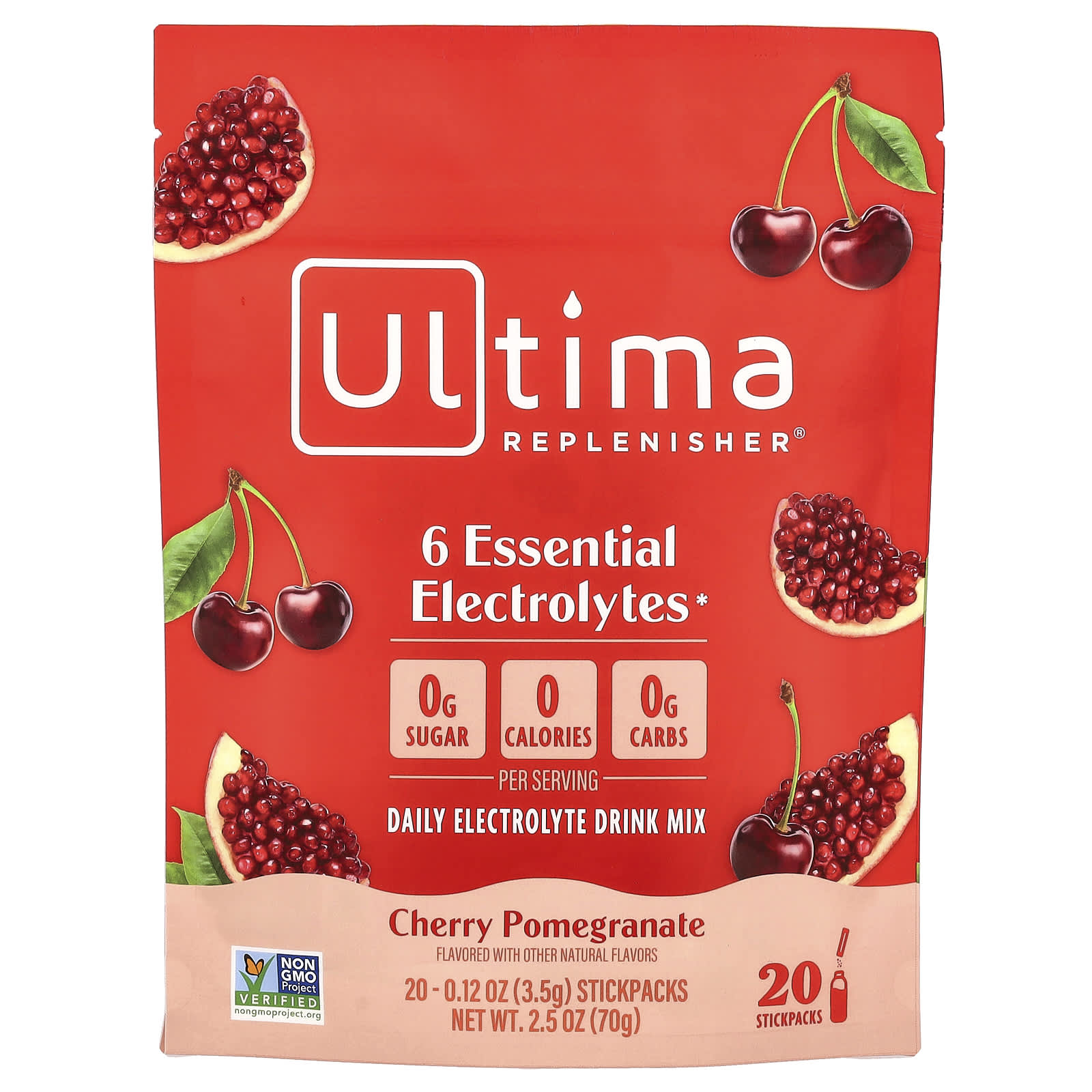 Ultima Replenisher 6 Essential Electrolytes, Daily Electrolyte Drink Mix – Cherry Pomegranate – 3,5 g — Tunisie