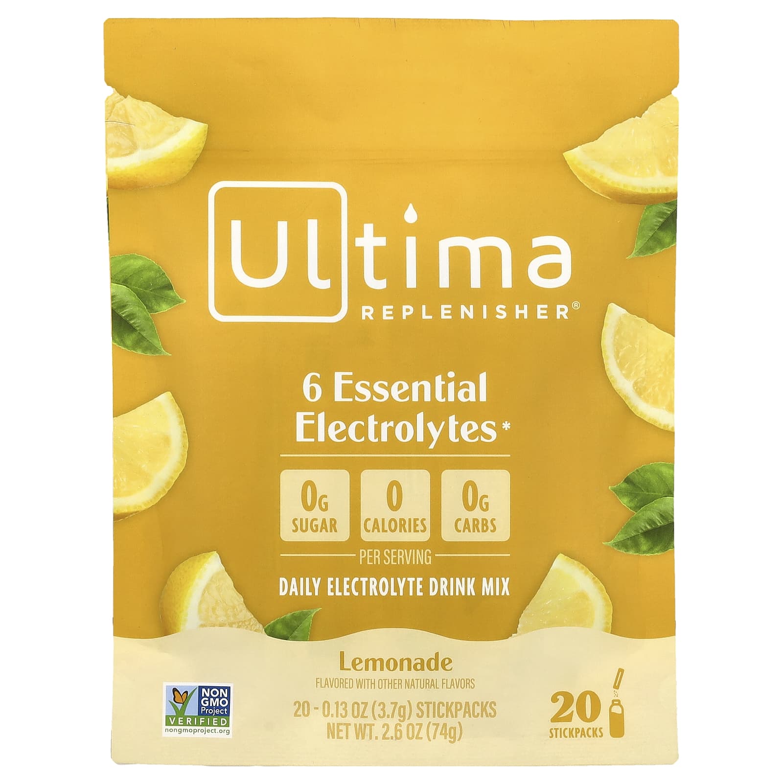 Ultima Replenisher 6 Essential Electrolytes, Daily Electrolyte Drink Mix – Lemonade – 3,7 g — Tunisie