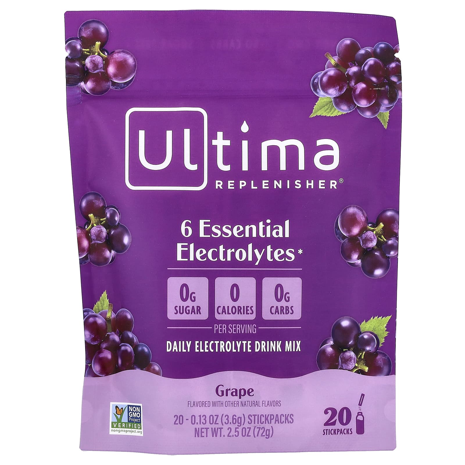 Ultima Replenisher 6 Essential Electrolytes, Daily Electrolyte Drink Mix – Grape – 3,6 g — Tunisie