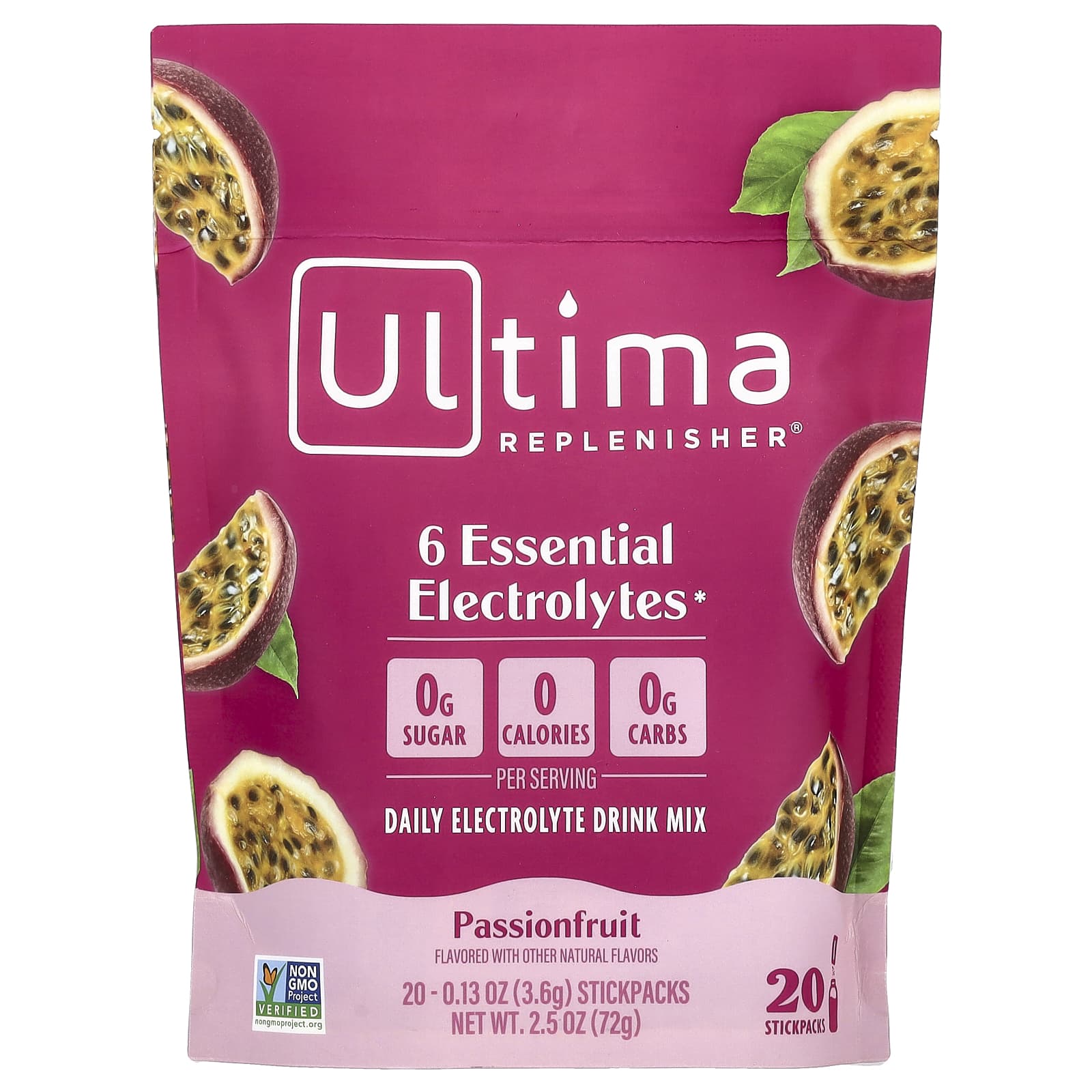 Ultima Replenisher 6 Essential Electrolytes, Daily Electrolyte Drink Mix – Passionfruit – 3,6 g — Tunisie