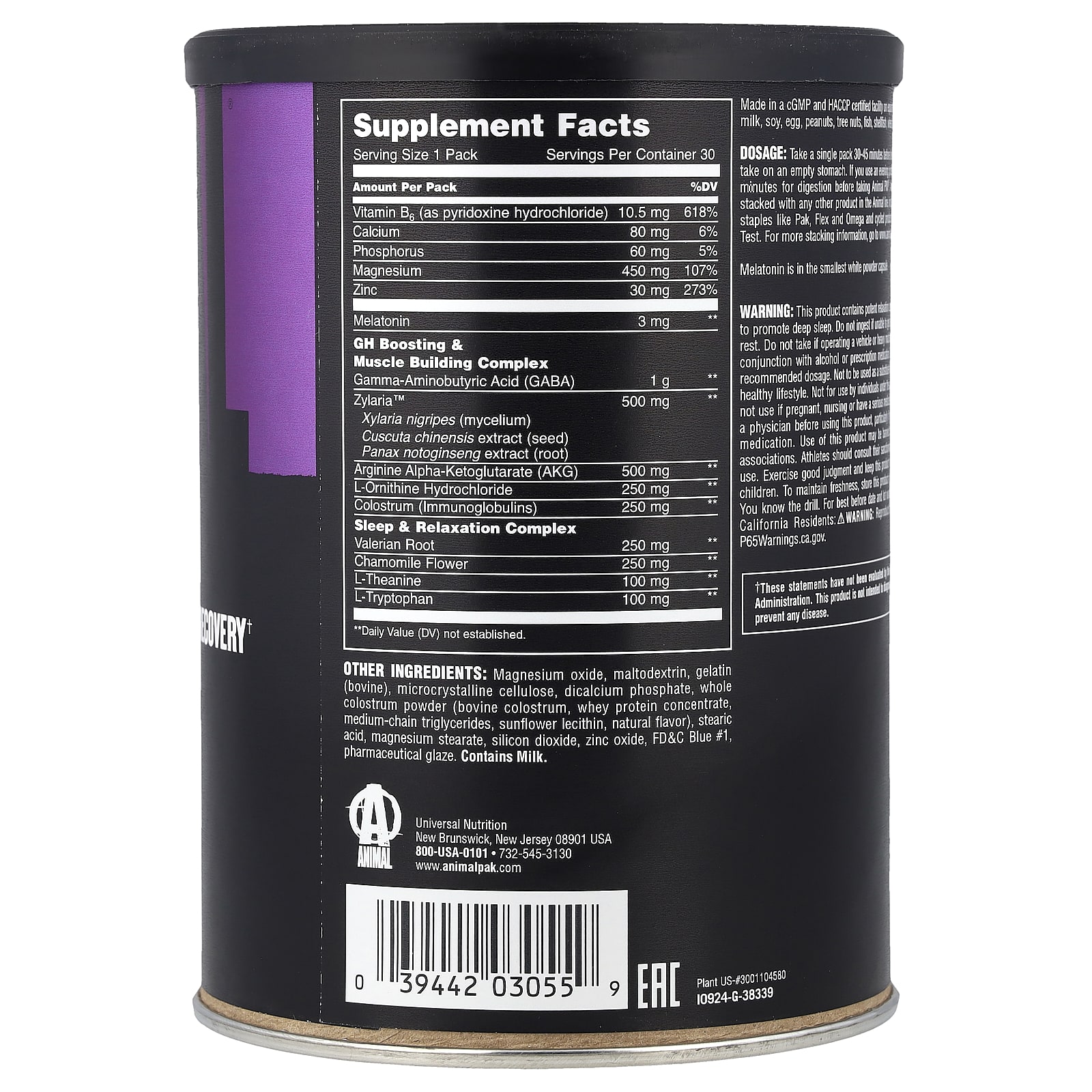 Animal PM, Sleep & Nighttime Recovery, 30 Packs — photo 2 sur 2
