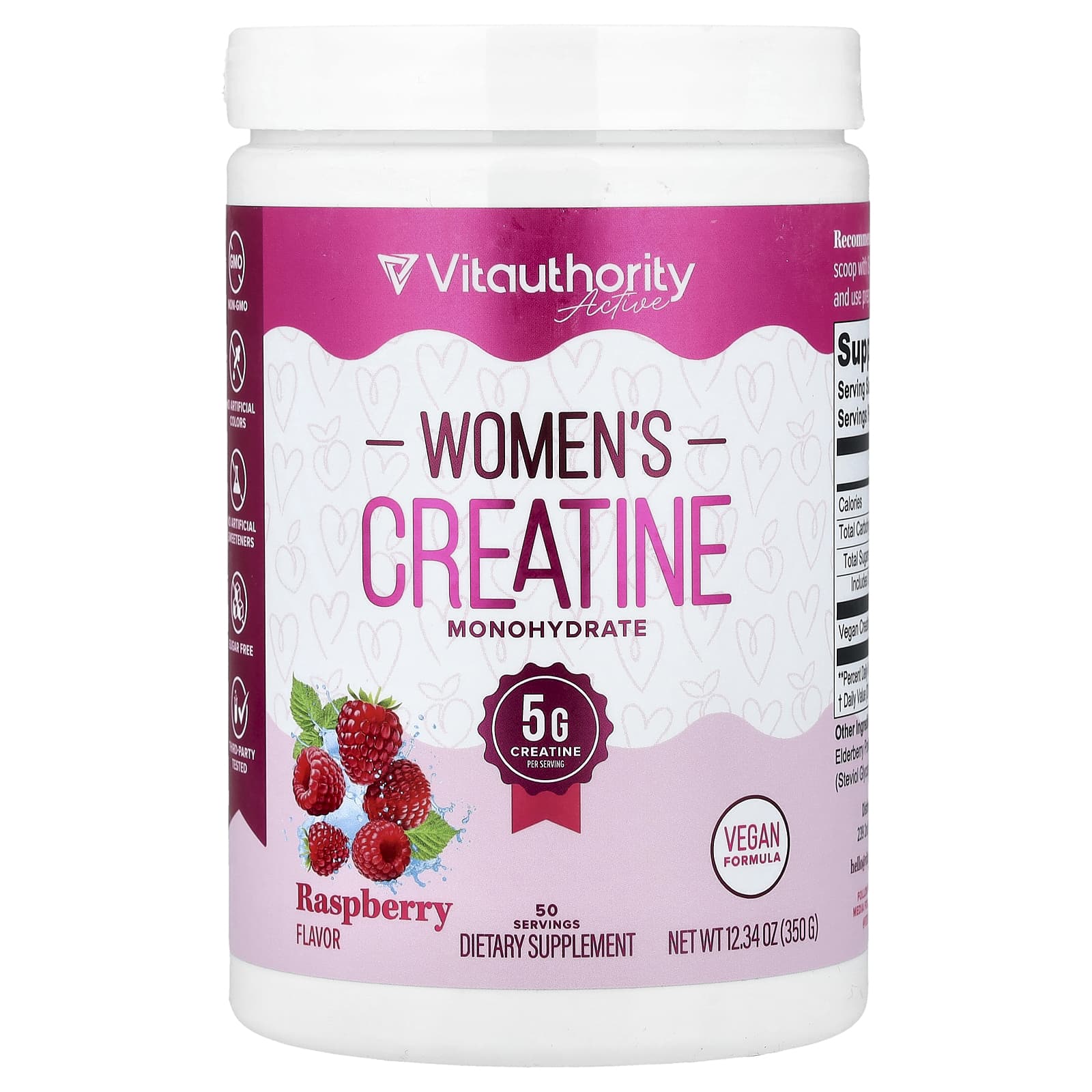 Vitauthority Active, Women's Creatine Monohydrate – Raspberry – 350 g — Tunisie