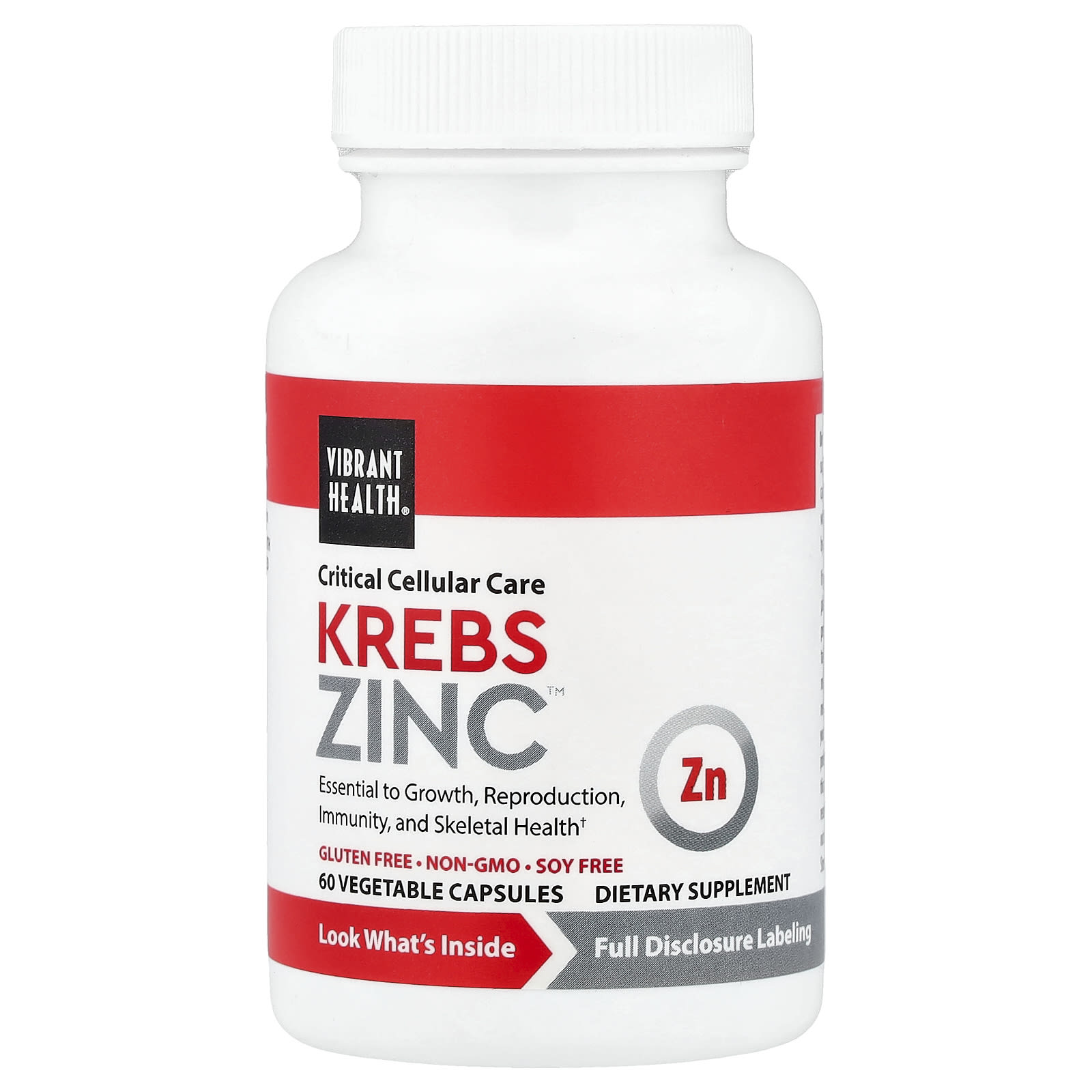 Vibrant Health Krebs Zinc, 60 Vegetable Capsules — Tunisie