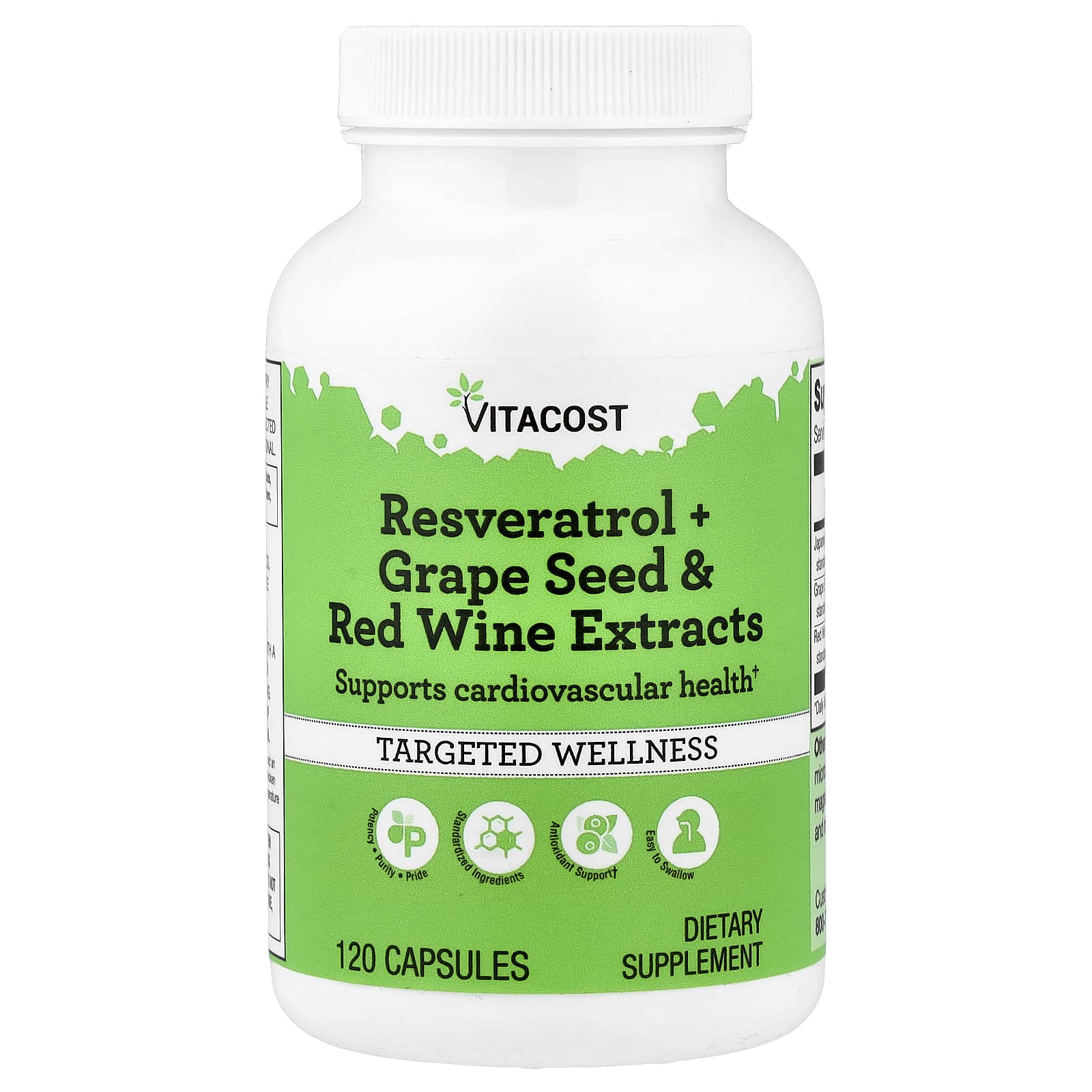 Vitacost Resveratrol + Grape Seed & Red Wine Extracts – Resveratrol + Grape Seed & Red Wine Extracts – 120 gélules — Tunisie