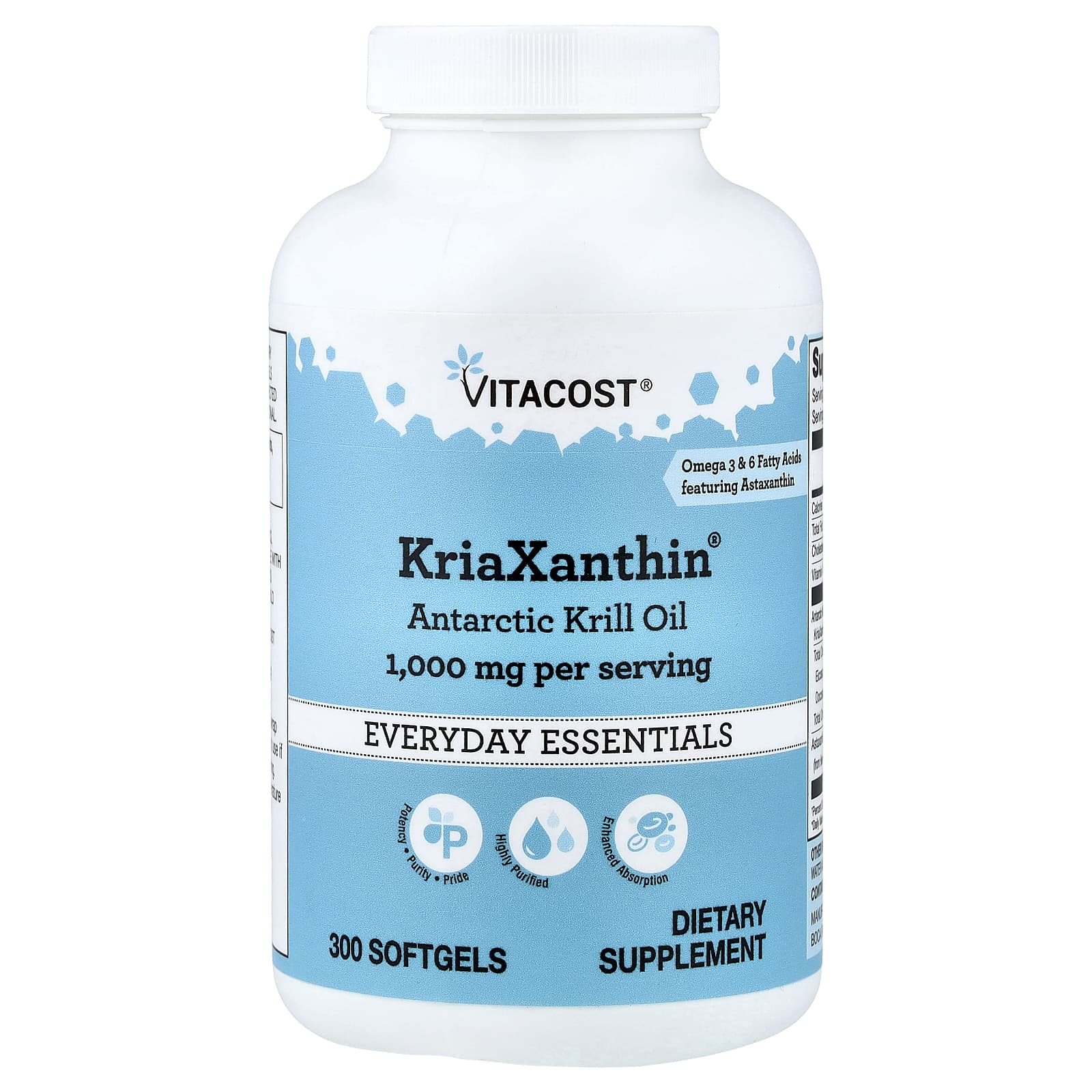 Vitacost KriaXanthin, Antarctic Krill Oil – 300 capsules molles — Tunisie