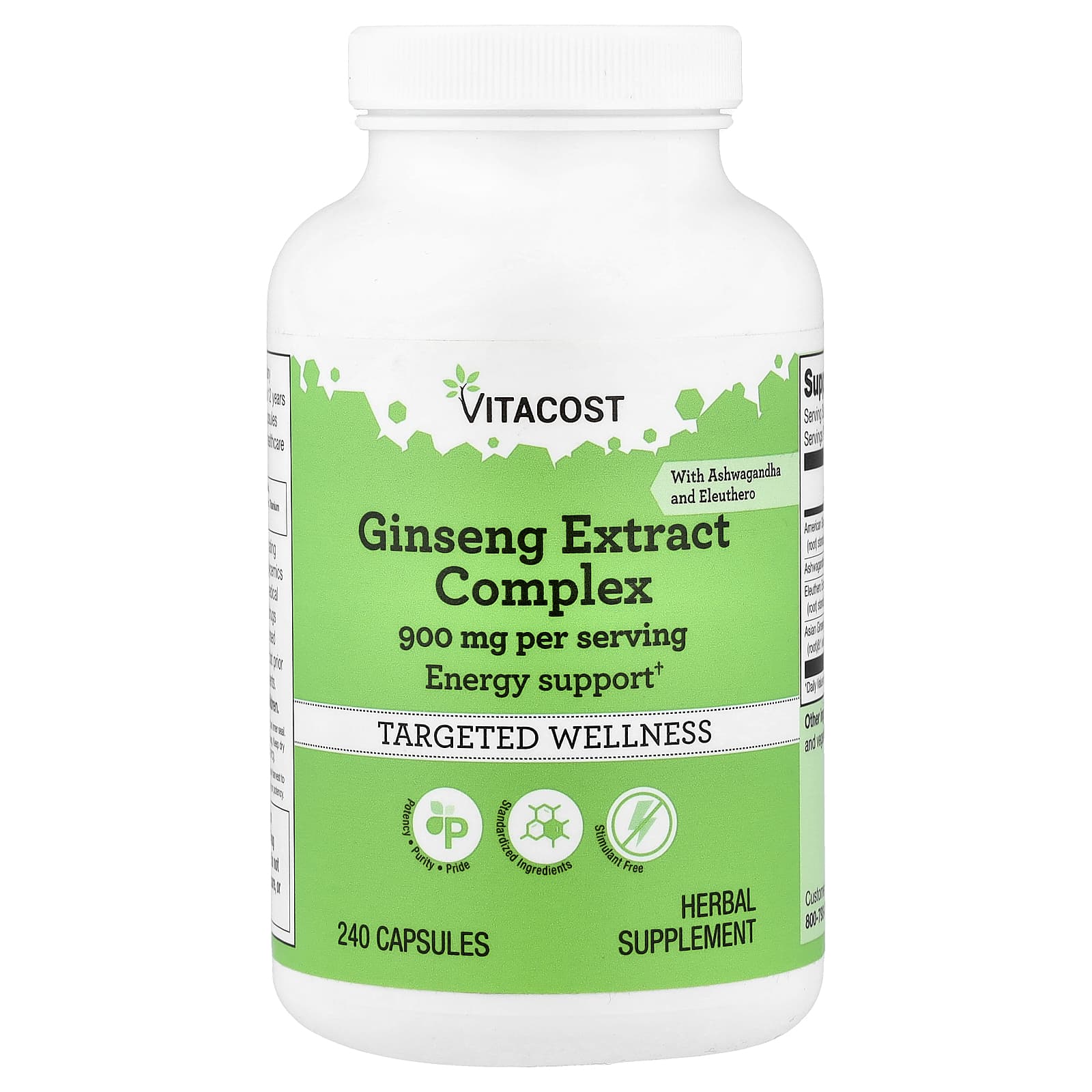 Vitacost Ginseng Extract Complex – 240 gélules — Tunisie