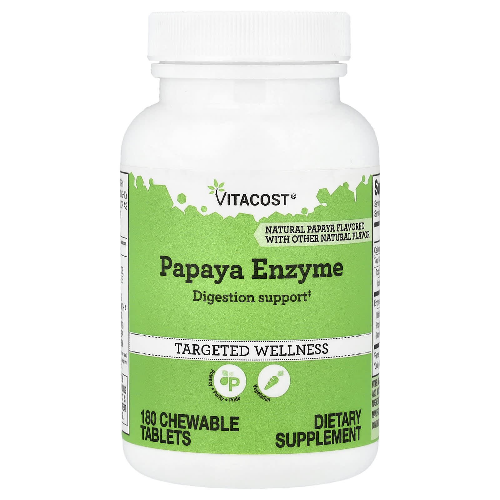Vitacost Papaya Enzyme, 180 Chewable Tablets (57 mg per Tablet) — Tunisie