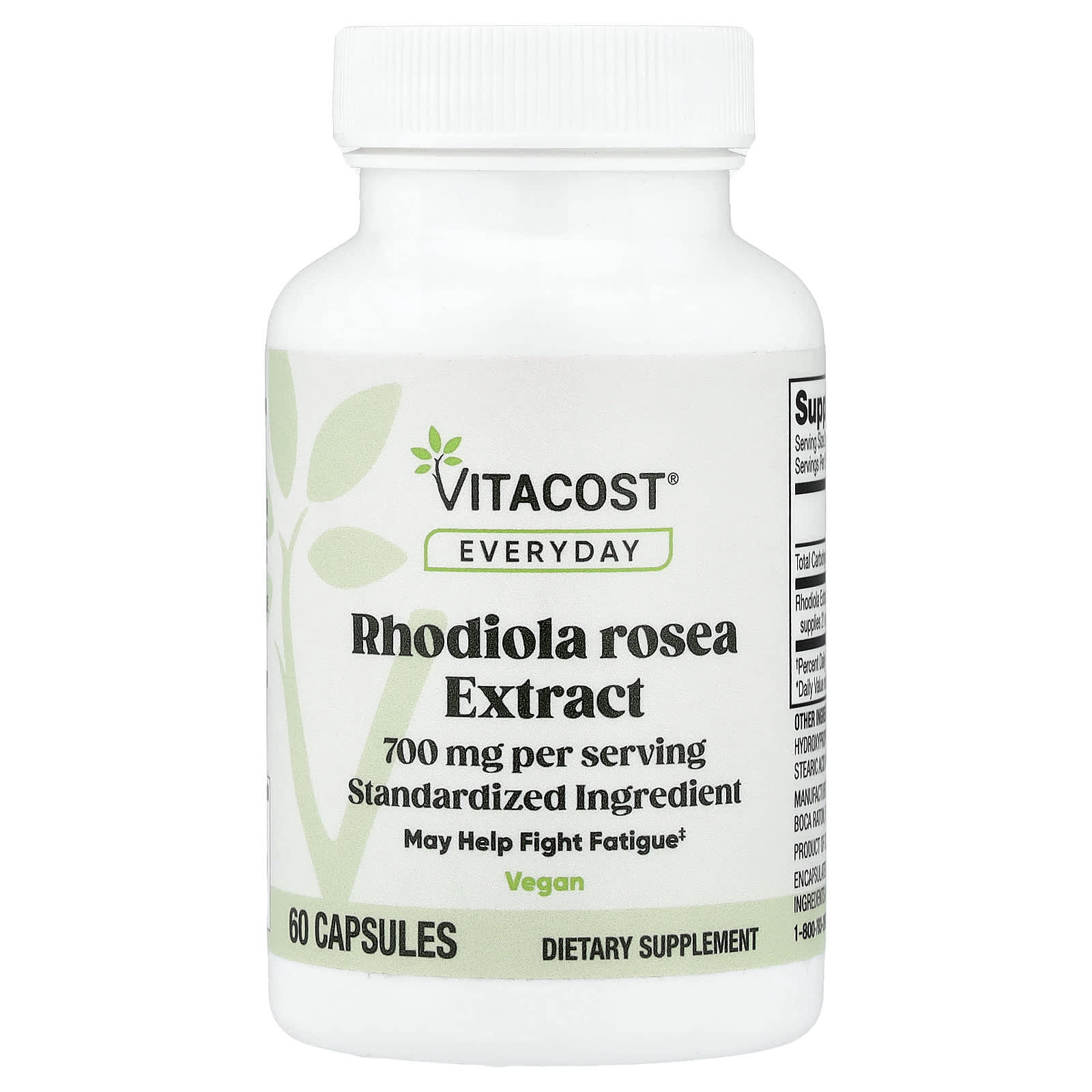 Vitacost Everyday, Rhodiola Rosea Extract – 60 gélules — Tunisie