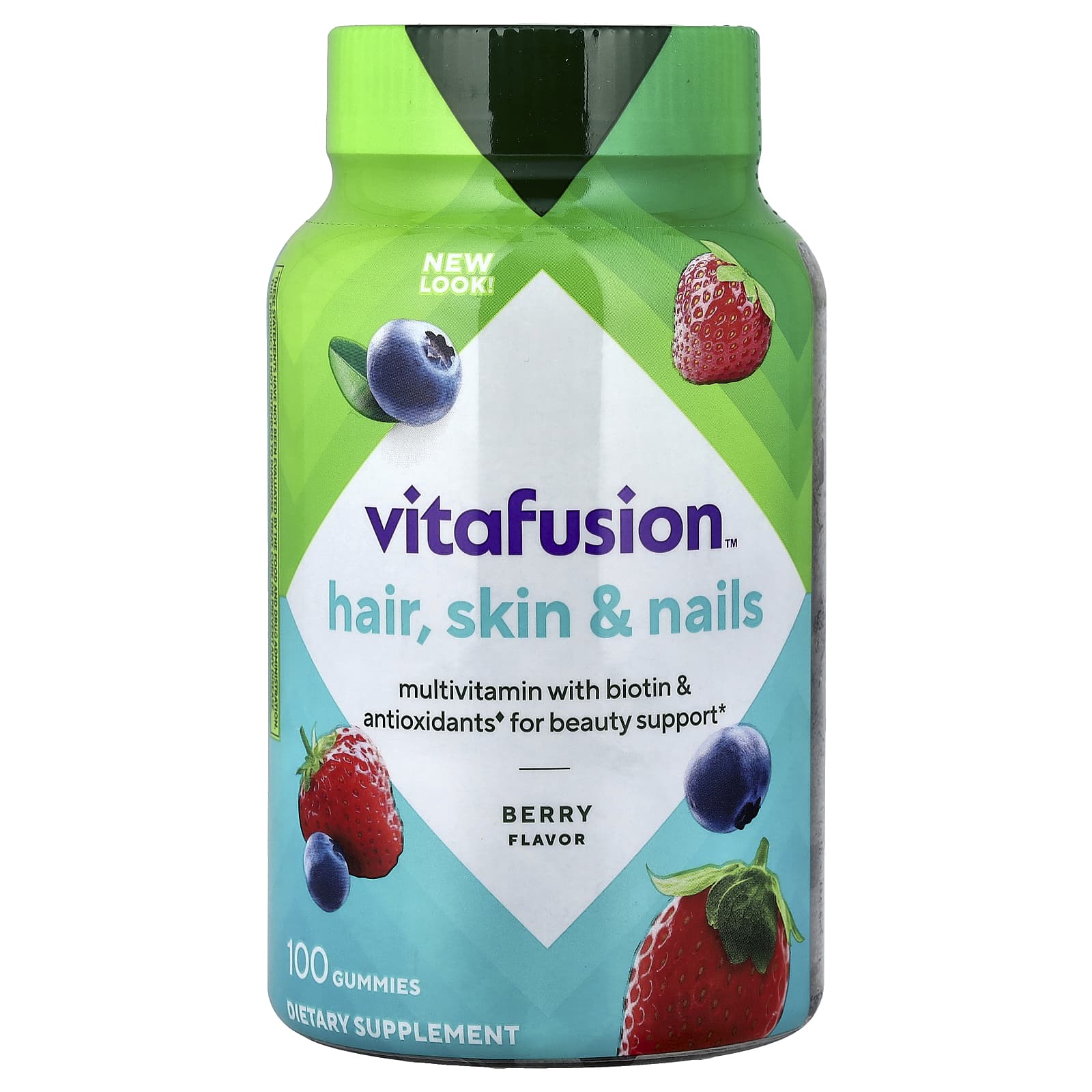 VitaFusion Hair, Skin & Nails Gummies – Berry – 100 gommes — Tunisie