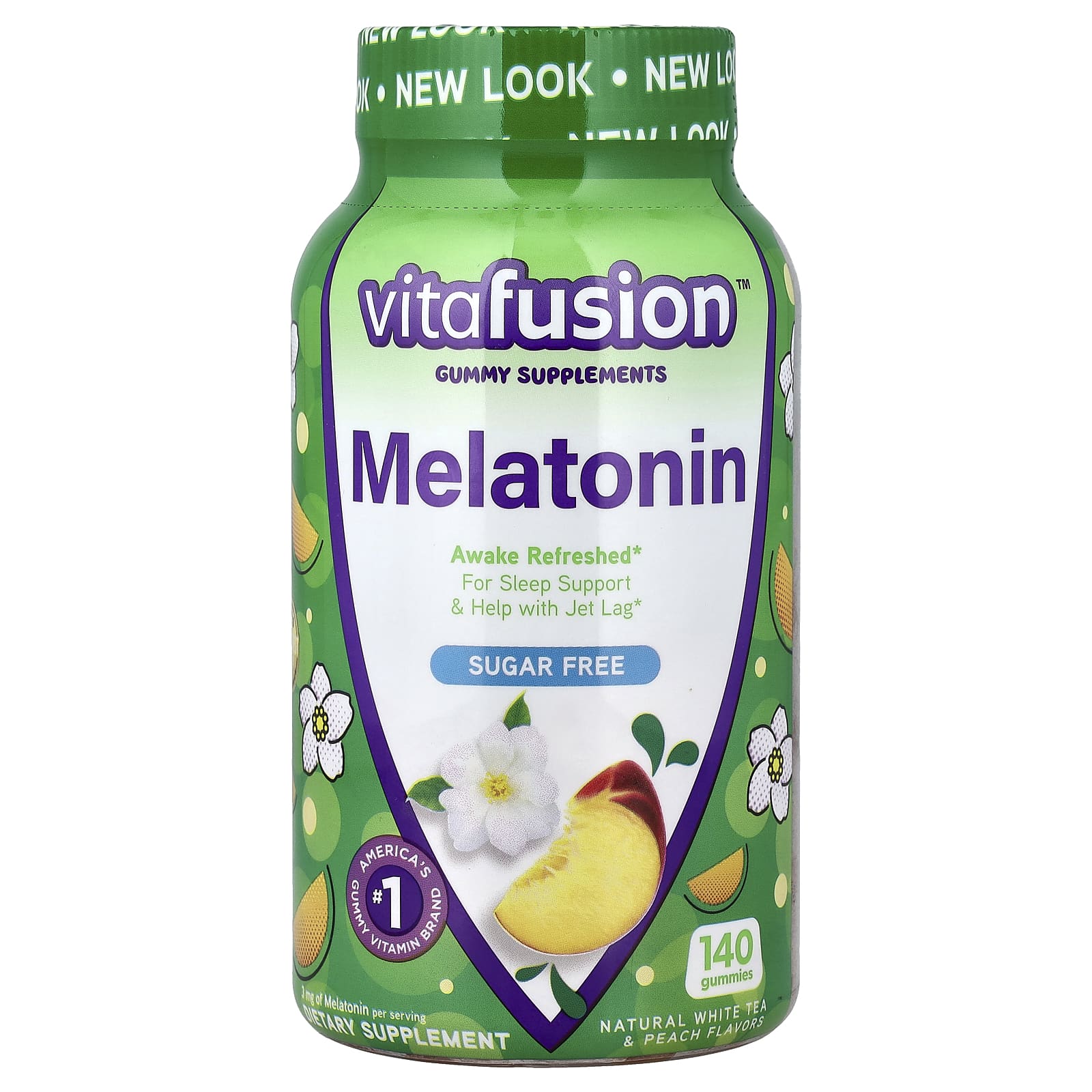 VitaFusion Melatonin Gummies – Natural White Tea & Peach – 140 gommes — Tunisie