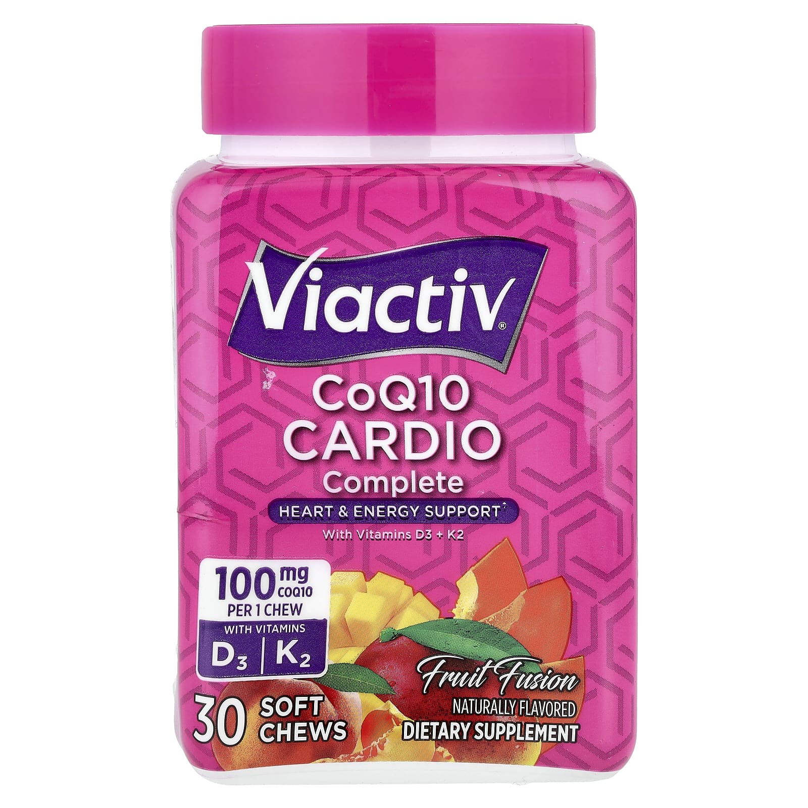 Viactiv CoQ10 Cardio Complete With Vitamins D3 + K2, 30 Soft Chews – Fruit Fusion — Tunisie