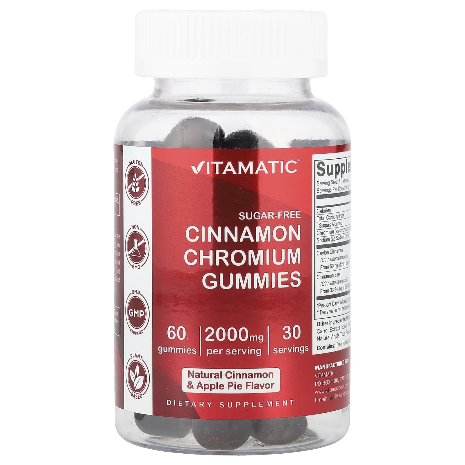 Vitamatic Cinnamon Chromium Gummies, Natural Cinnamon & Apple Pie – Cinnamon Chromium Gummies – 60 gommes — Tunisie