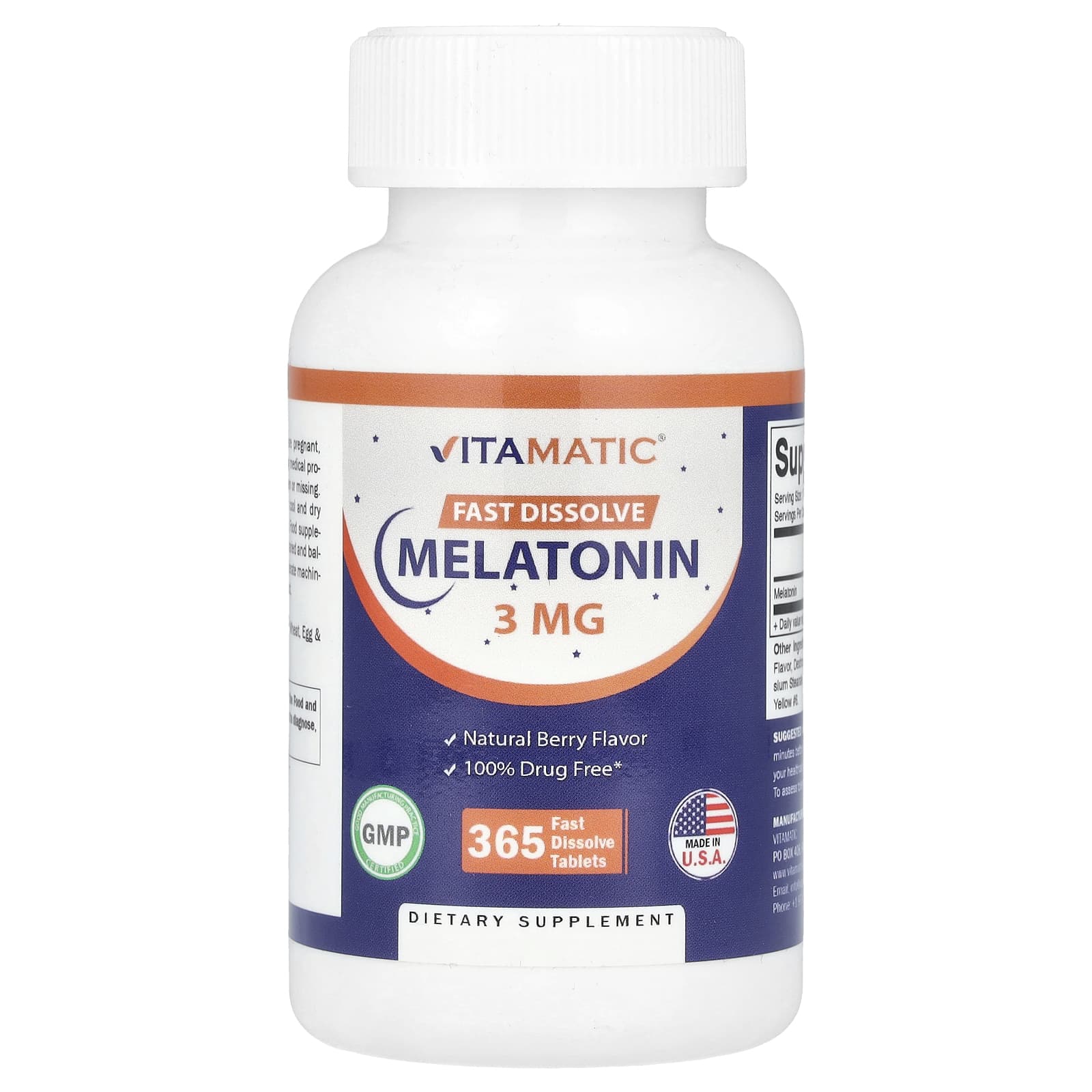 Vitamatic Melatonin – Natural Berry – 3 mg — Tunisie
