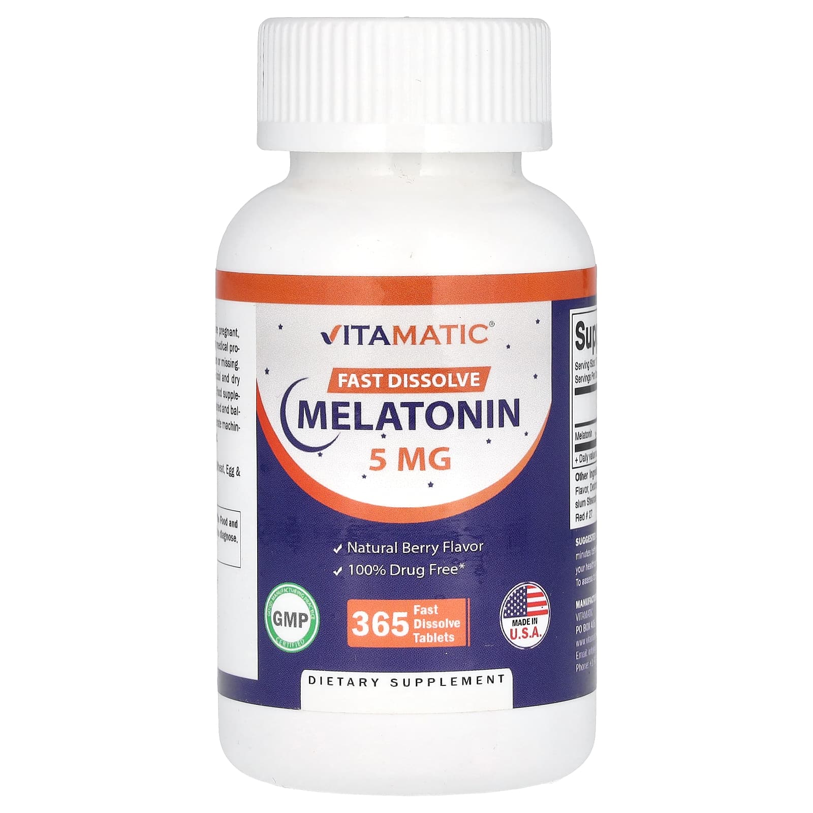 Vitamatic Melatonin – Natural Berry – 5 mg — Tunisie