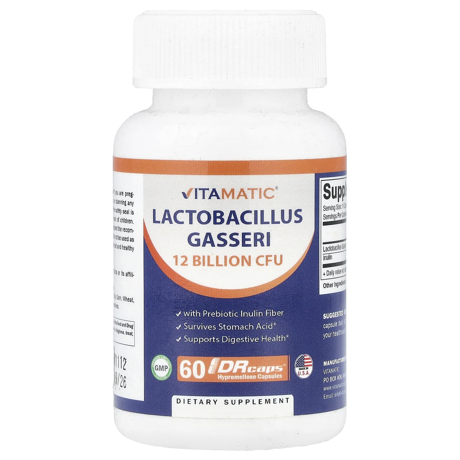 Vitamatic Lactobacillus Gasseri, 60 DRcaps Hypromellose Capsules — Tunisie