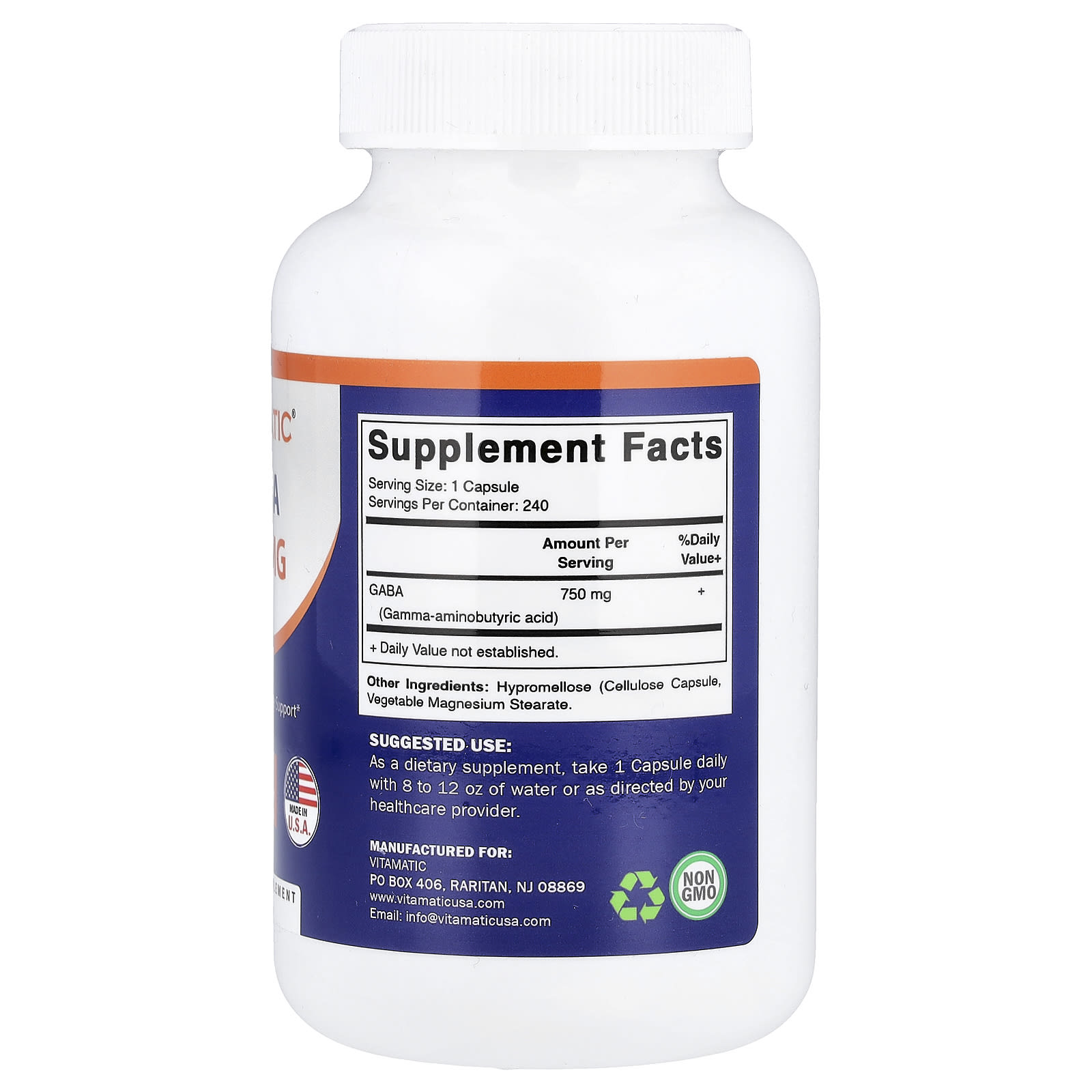 Vitamatic Gaba – 750 mg — photo 2 sur 2