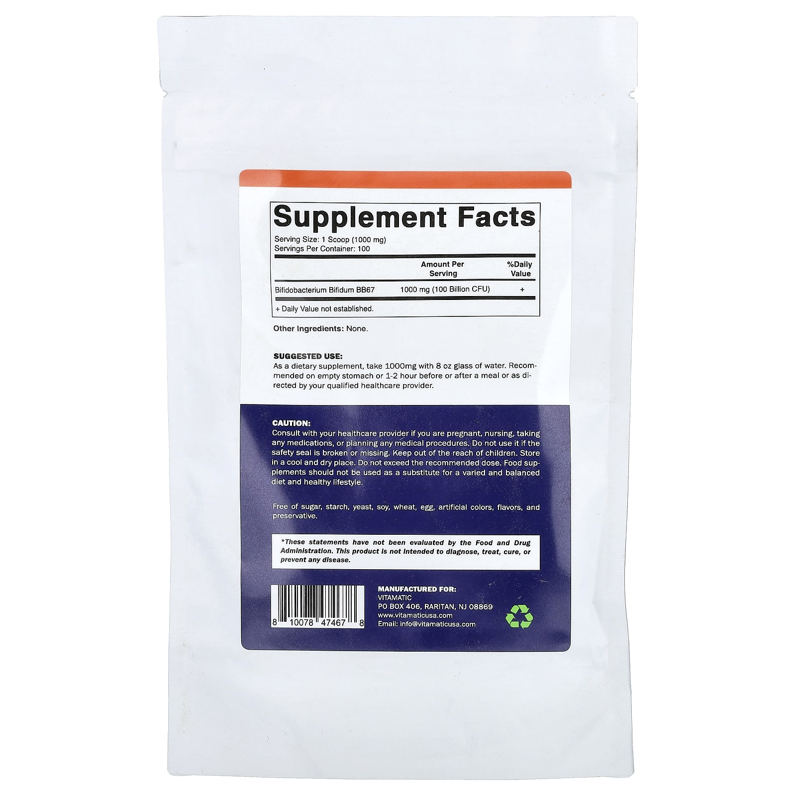 Vitamatic Bifidobacterium Bifidum – 100 g — photo 2 sur 2