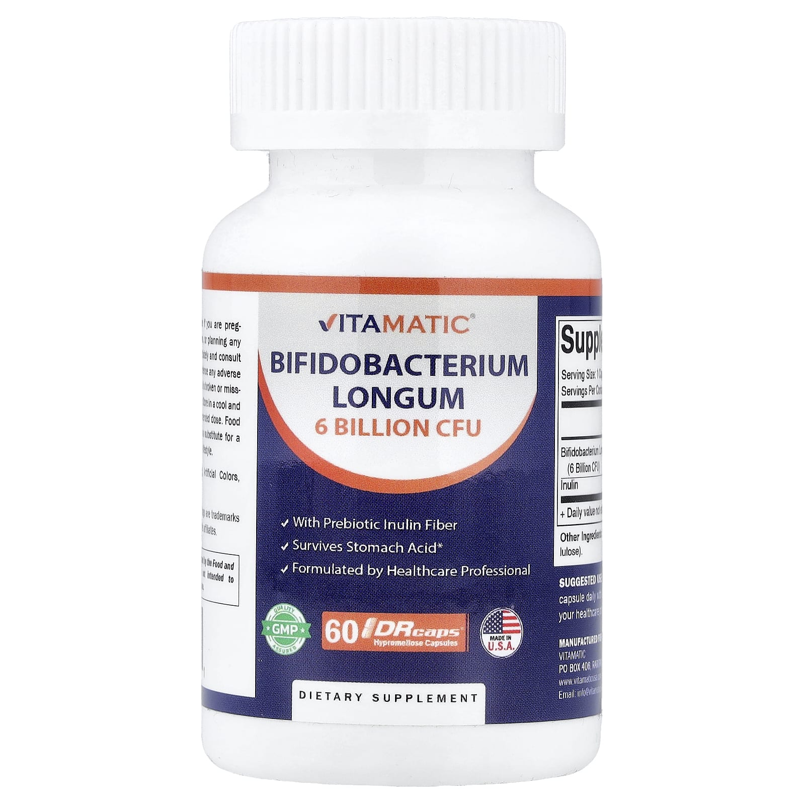 Vitamatic Bifidobacterium Longum, 60 DRcaps — Tunisie