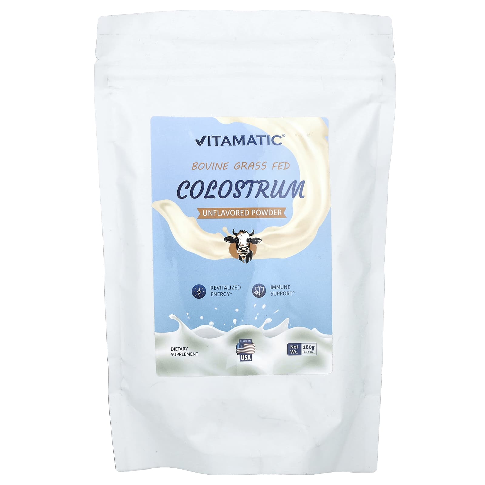 Vitamatic Bovine Grass Fed Colostrum – Sans arôme – 180 g — Tunisie