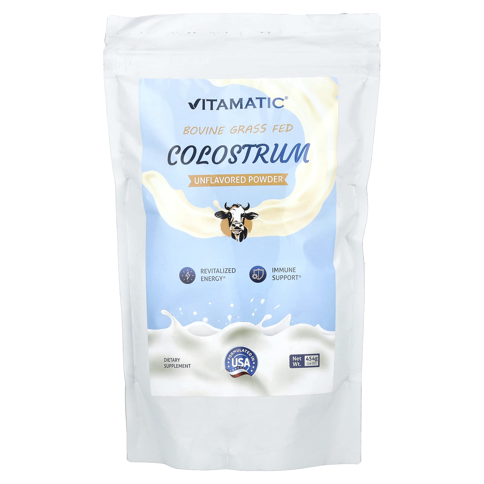 Vitamatic Bovine Grass Fed Colostrum – Sans arôme – 454 g — Tunisie