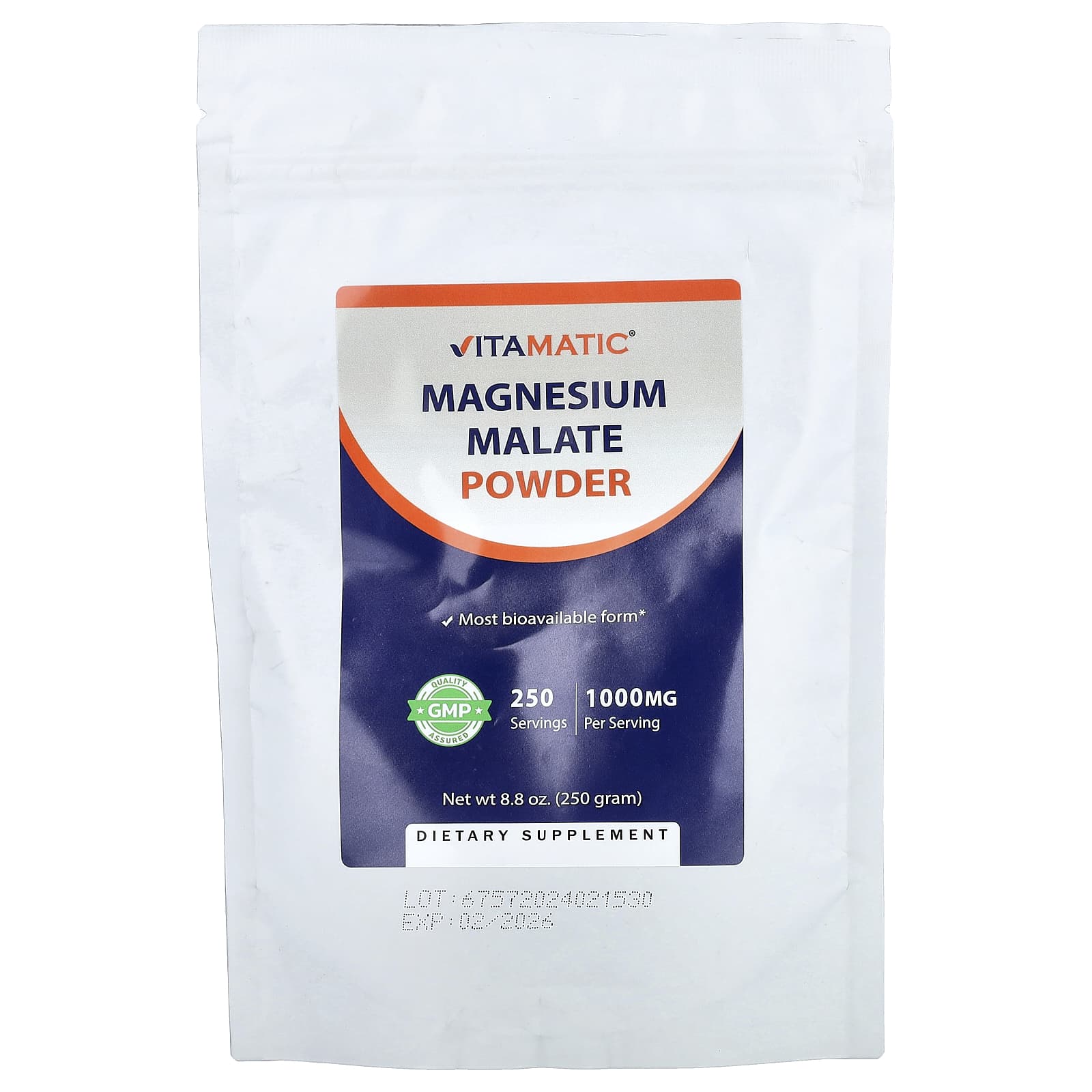 Vitamatic Magnesium Malate Powder – 250 g — Tunisie