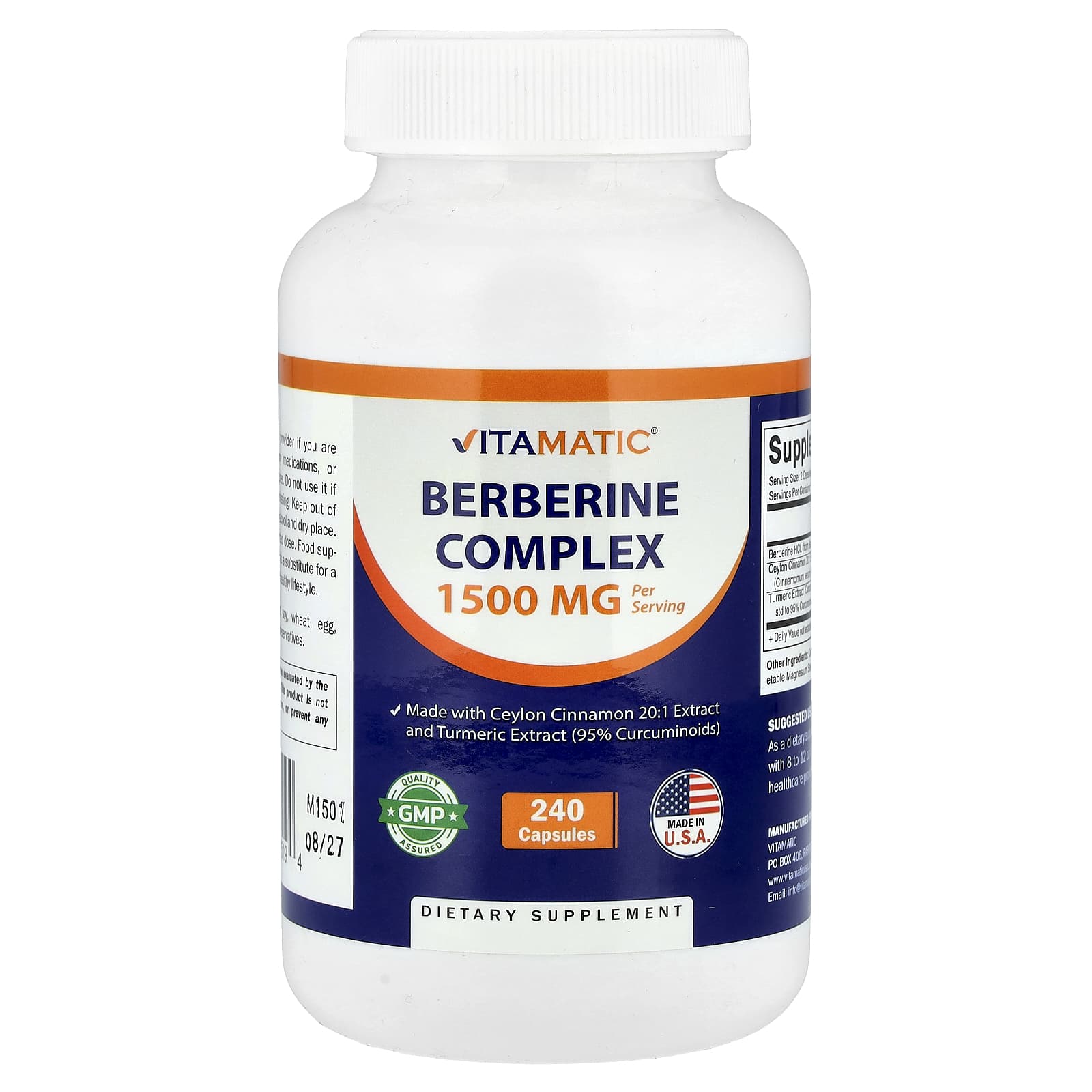 Vitamatic Berberine Complex – 240 gélules — Tunisie