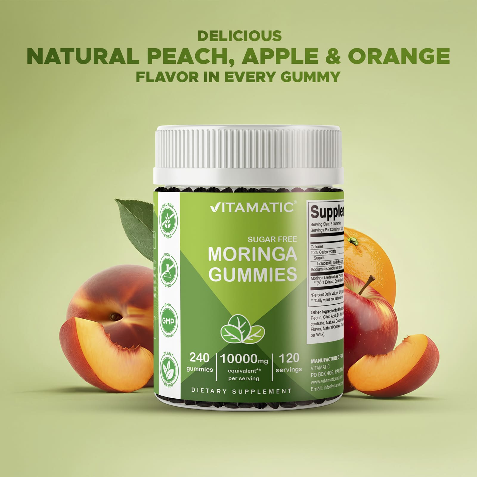 Vitamatic Moringa Gummies, Sugar Free – 240 gommes — étiquette 5